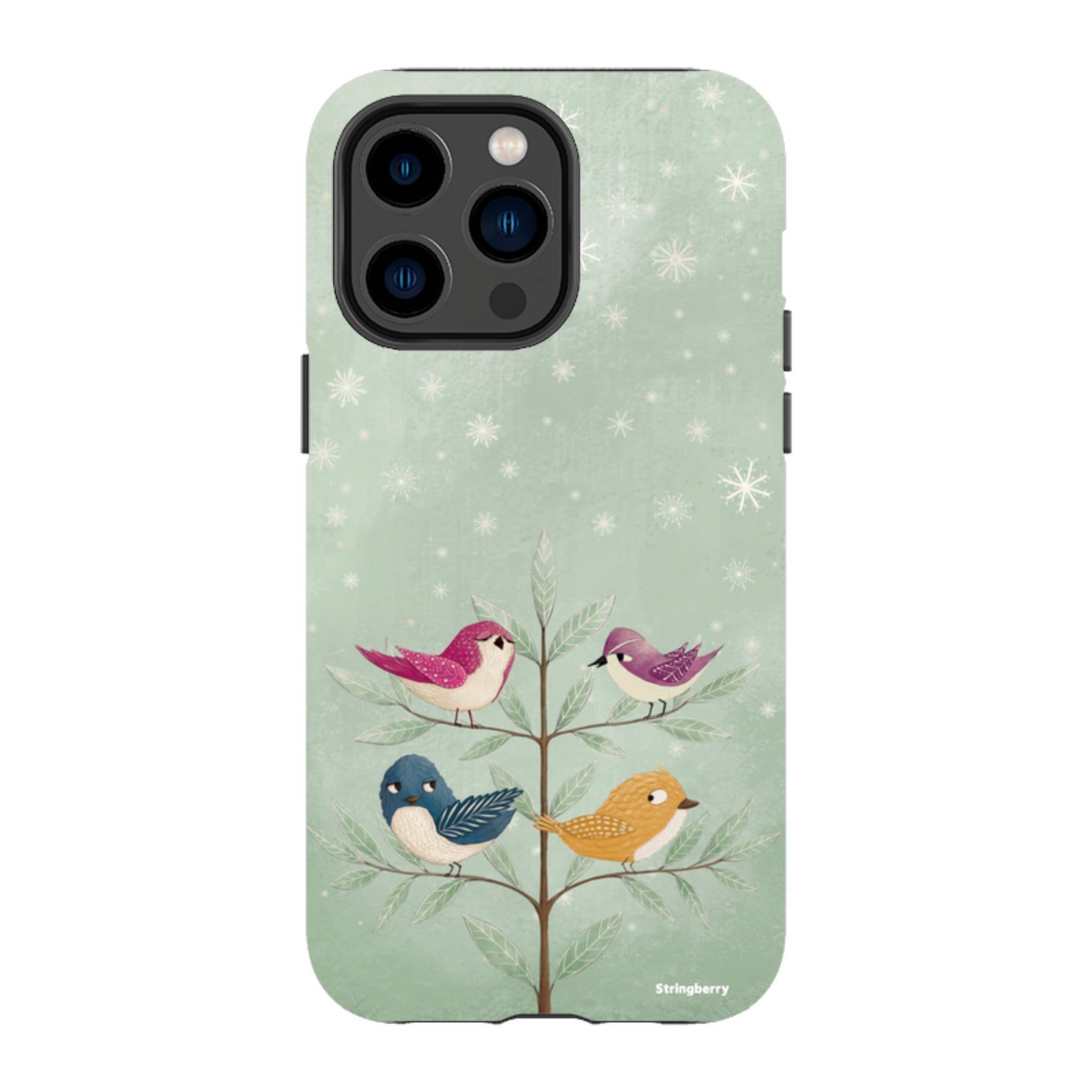iPhone MagSafe Tough Case - Garden Birds Aqua By Maja Lindberg