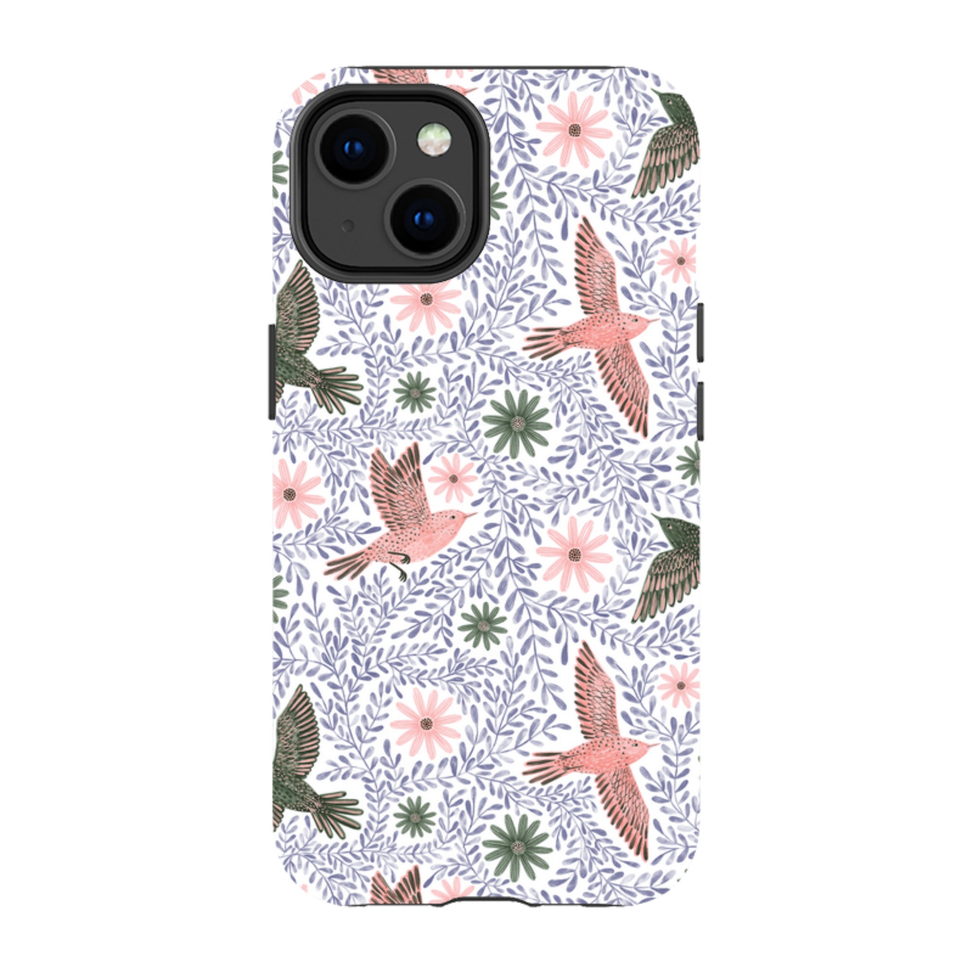 iPhone Tough Case - Bird Pattern Blue By Lee Foster Wilson