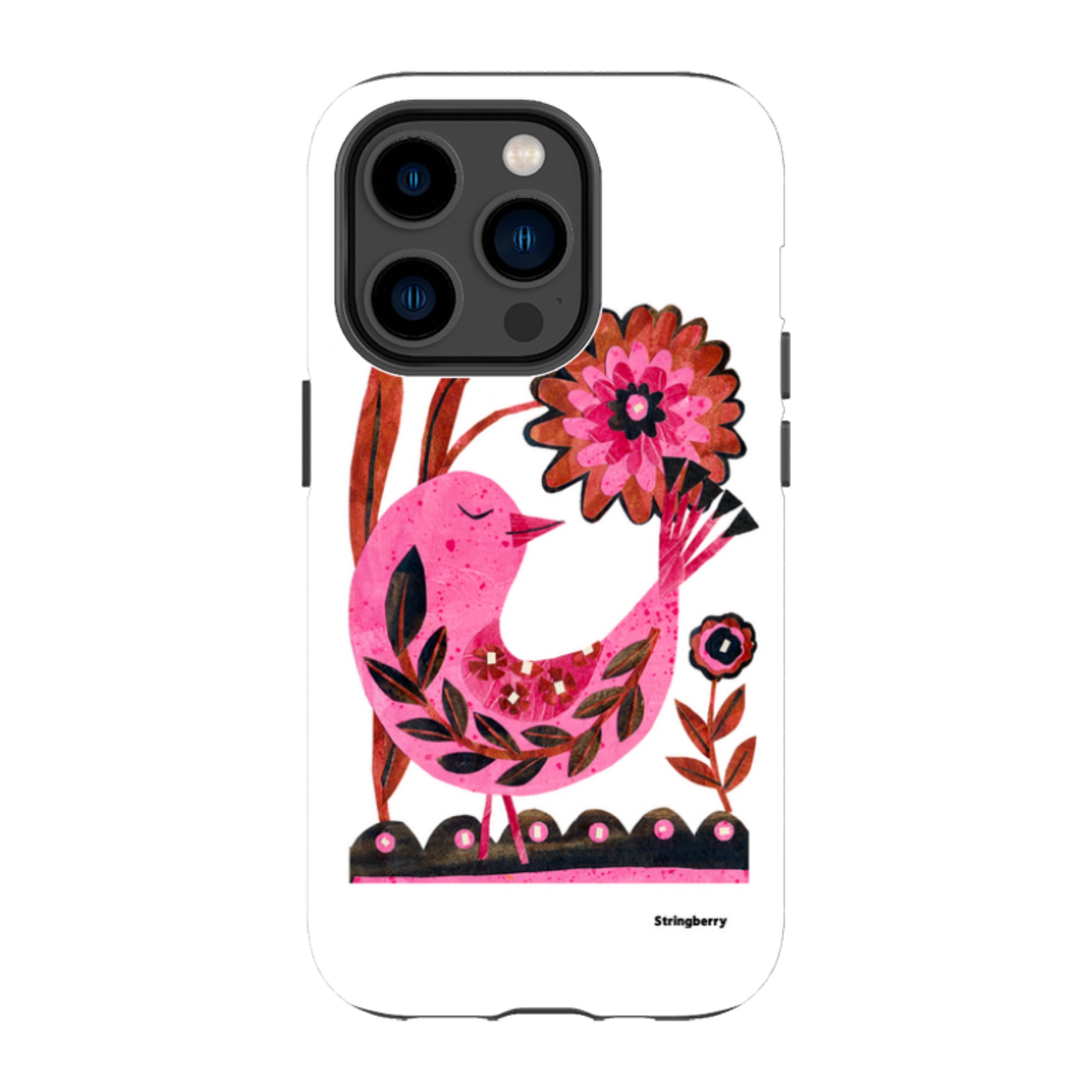 iPhone MagSafe Tough Case - Folk Floral Bird By Tracey English