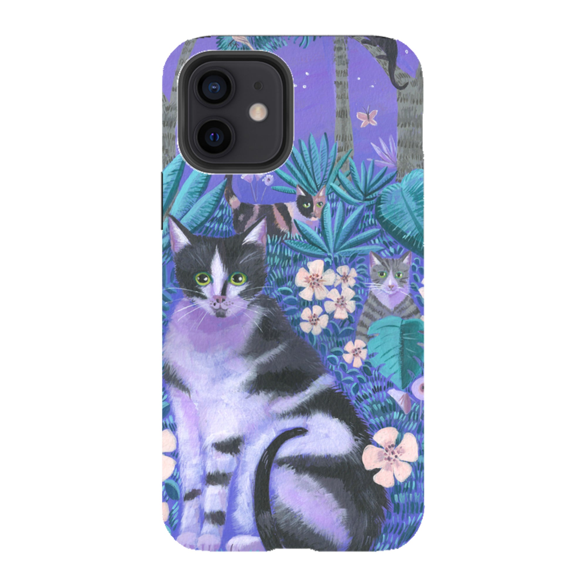 iPhone Tough Case - Night Cats 2 By Mary Stubberfield