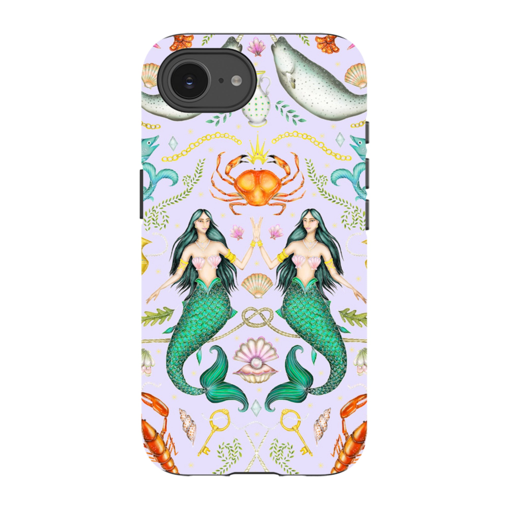 iPhone Tough Case - Tritons Treasure Lilac By Catherine Rowe