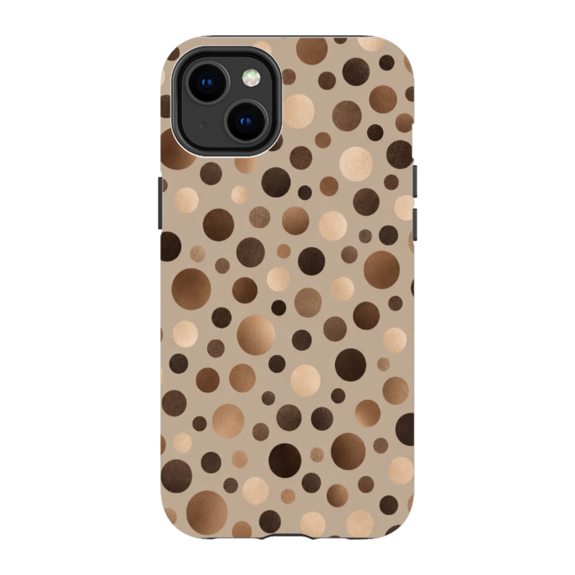 iPhone Tough Case - Rose Gold Polka Dot