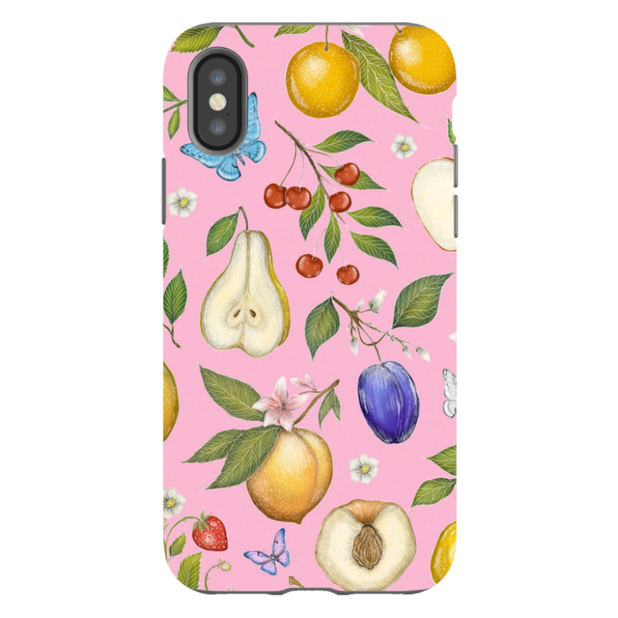 iPhone Tough Case - Pink Fruits By Catherine Rowe