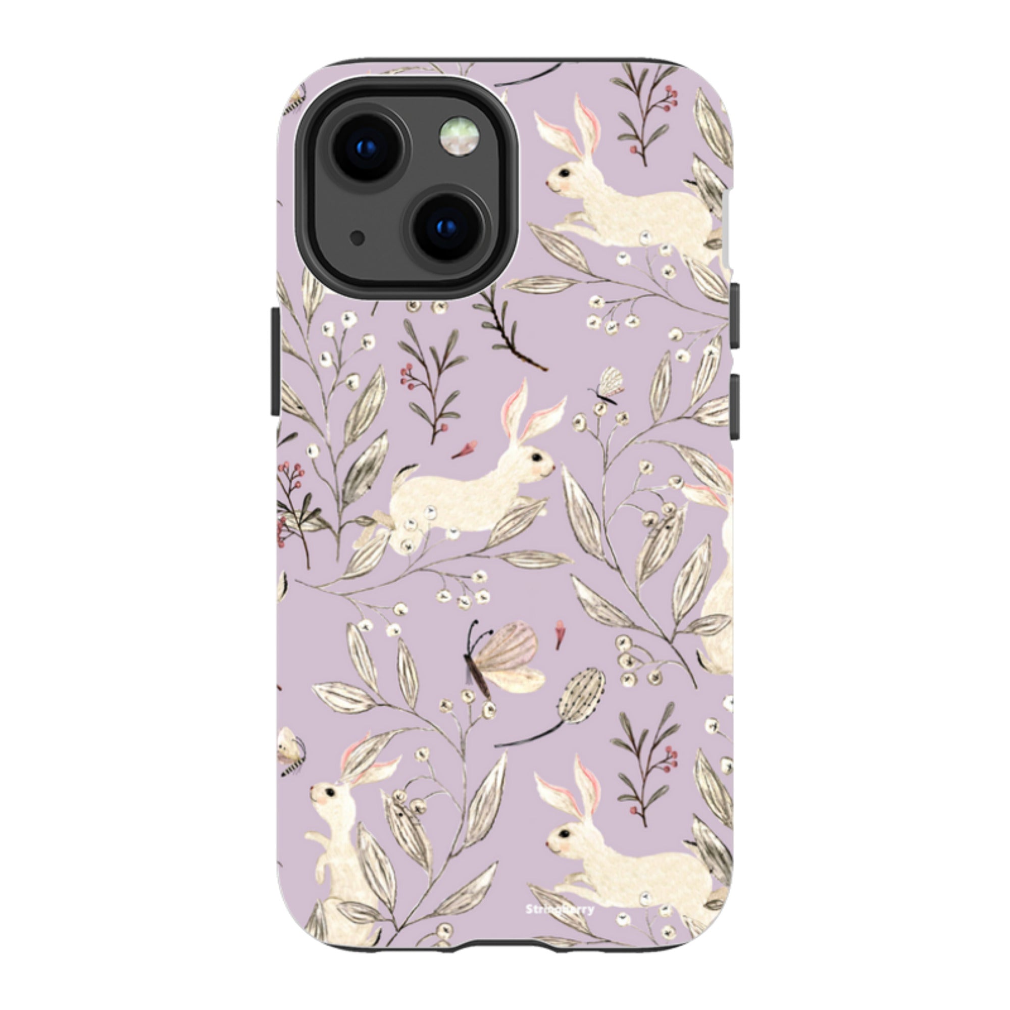 iPhone Tough Case - Bunnies Mauve By Katherine Quinn