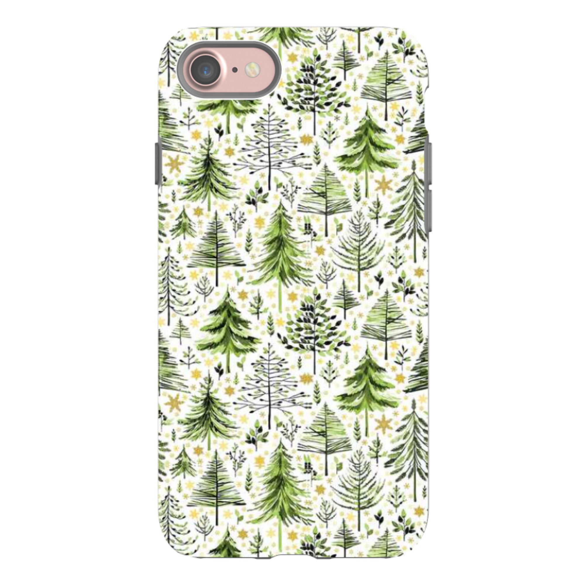 iPhone Tough Case - Green Xmas Trees By Elisabeth Haager