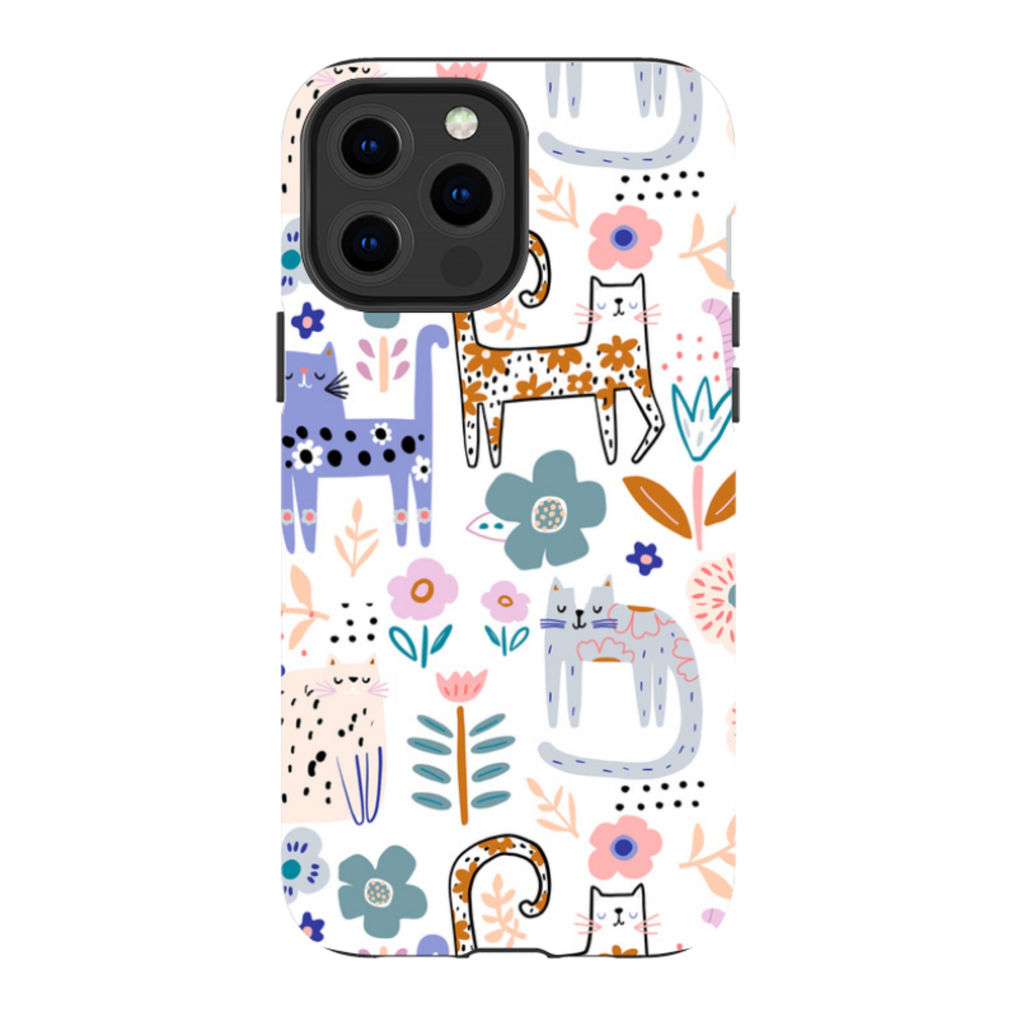 iPhone Tough Case - Floral Cats