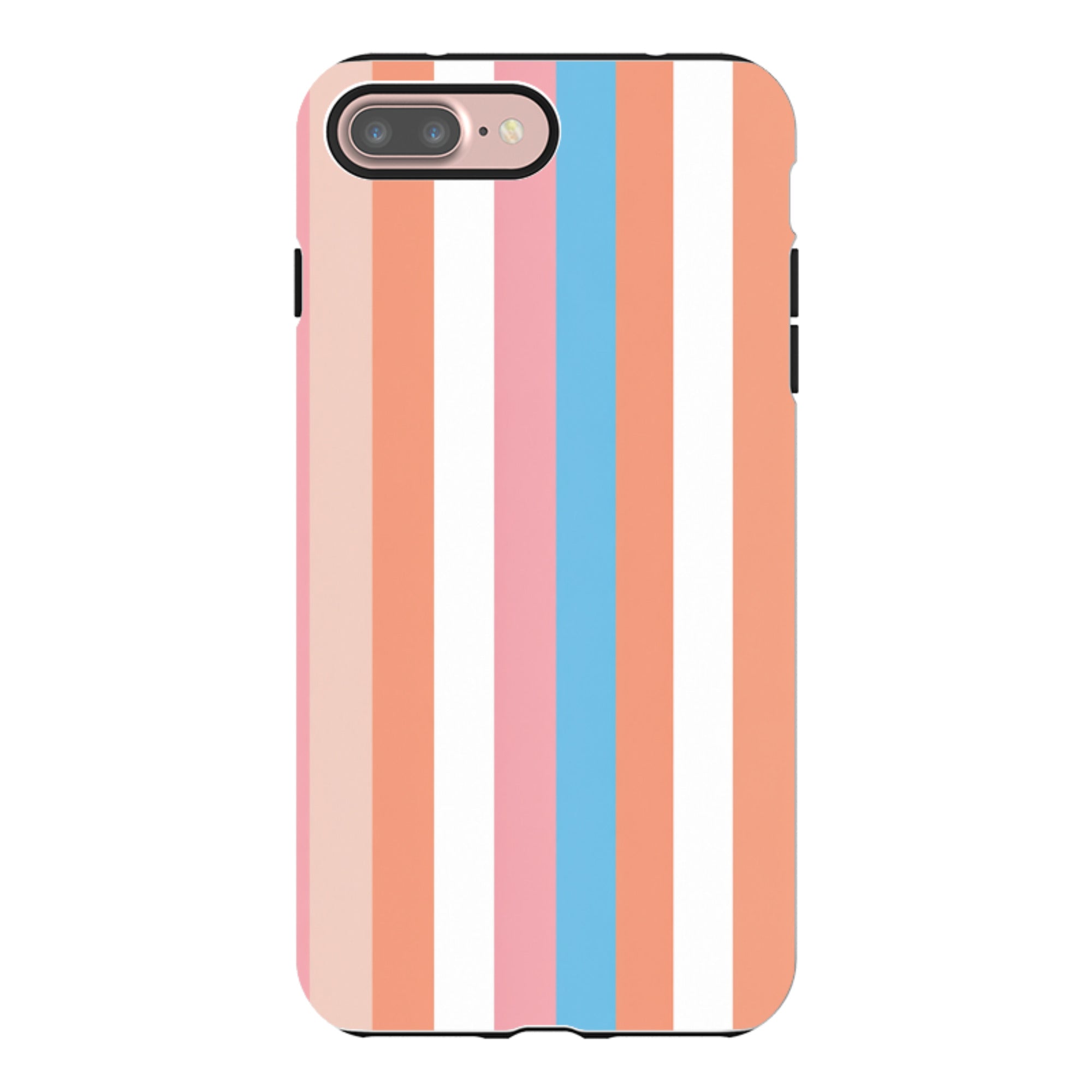 iPhone Tough Case - Coral Pink Stripe