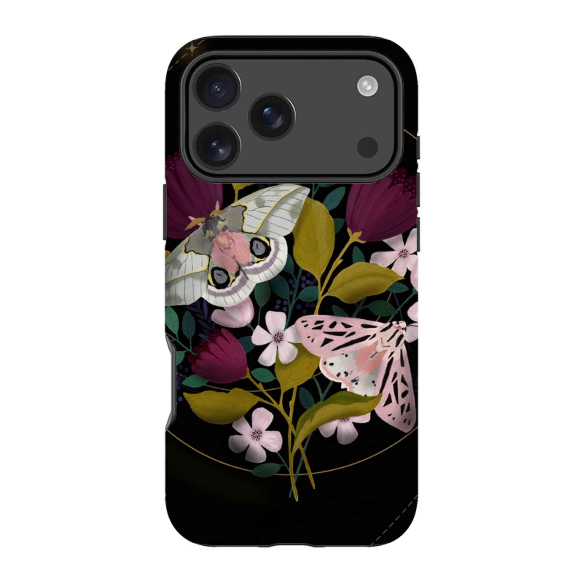 iPhone Tough Case - Moon Moths By Bex Parkin