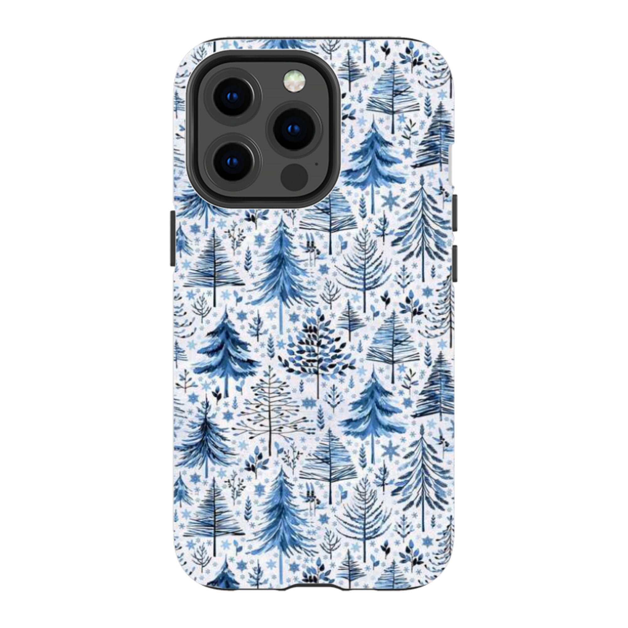 iPhone Tough Case - Blue Xmas Trees By Elisabeth Haager