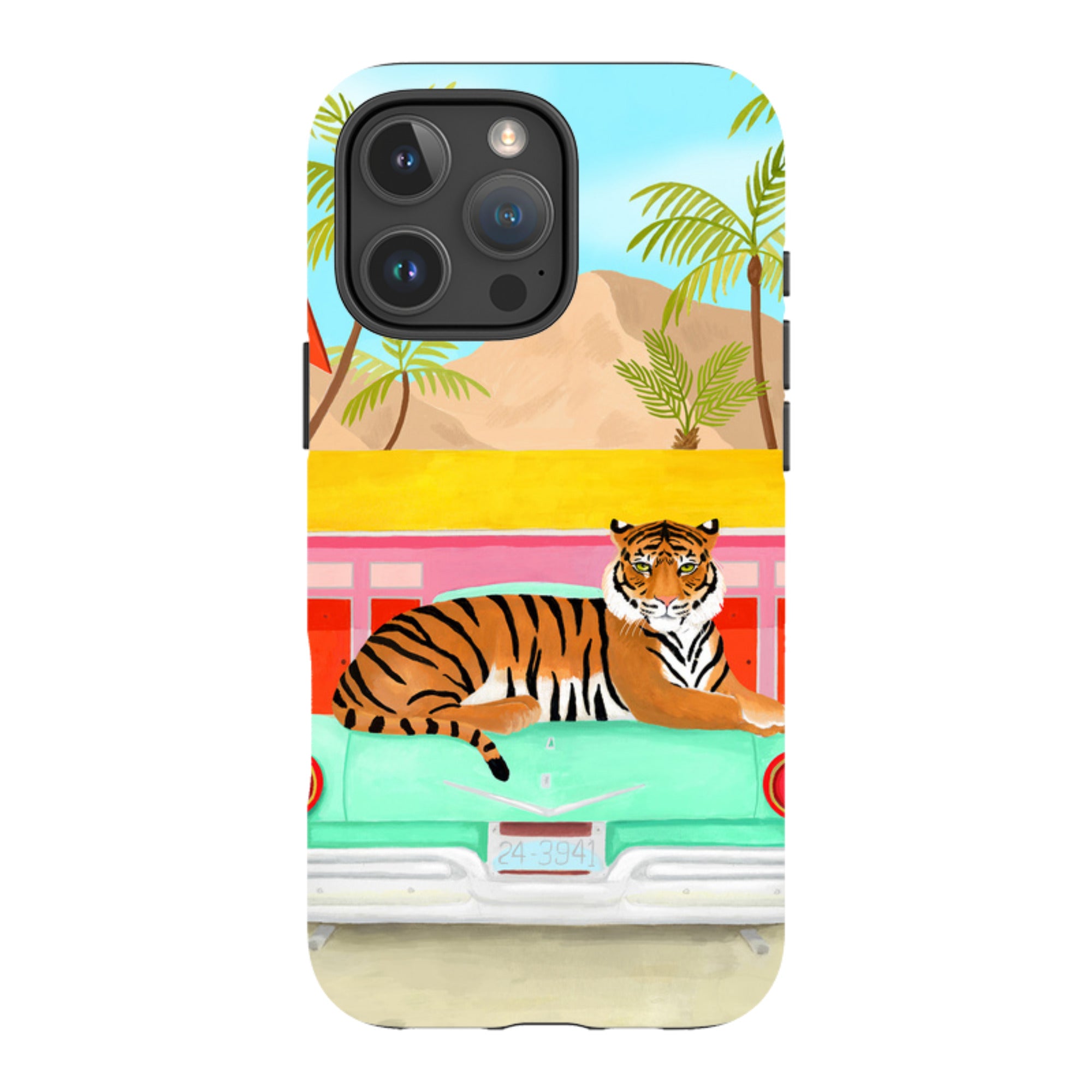 iPhone Tough Case - Palm Motel Tiger By Bex Parkin