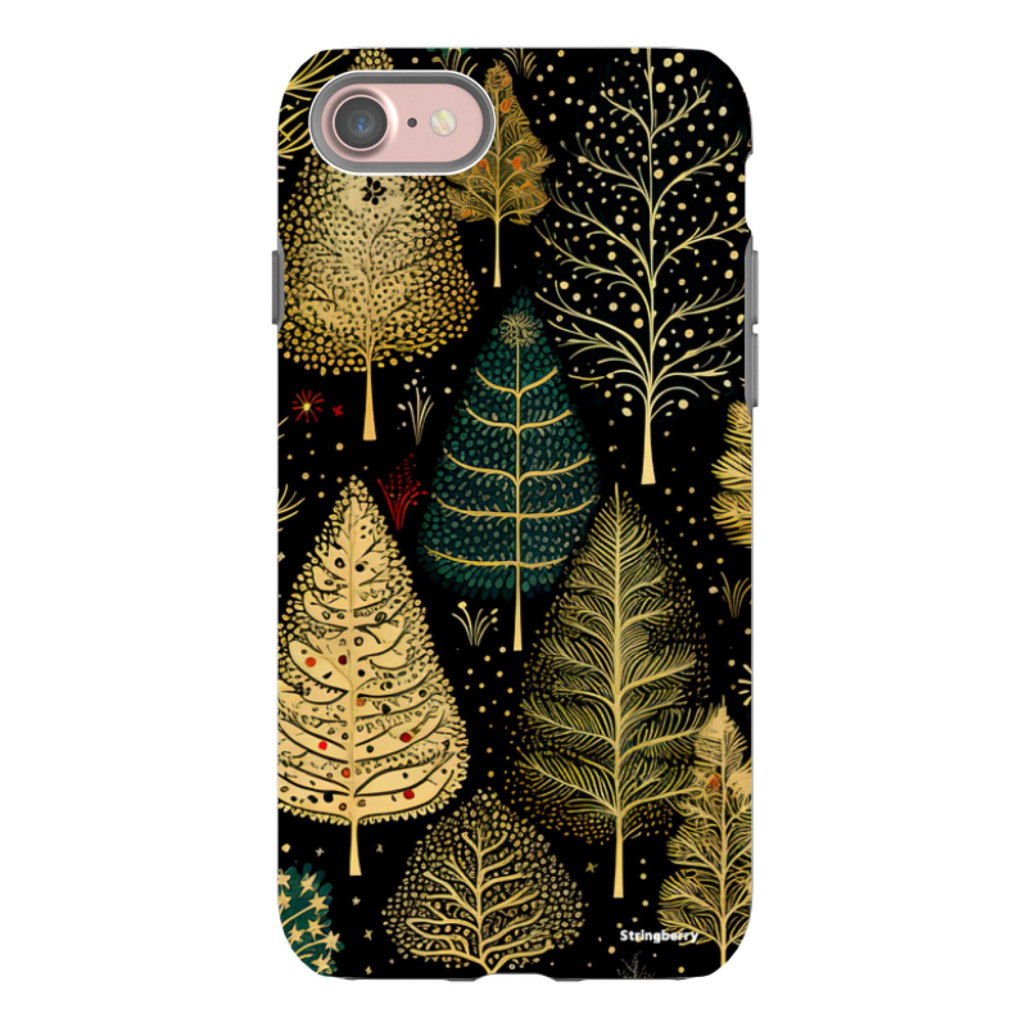 iPhone Tough Case - Golden Xmas Trees