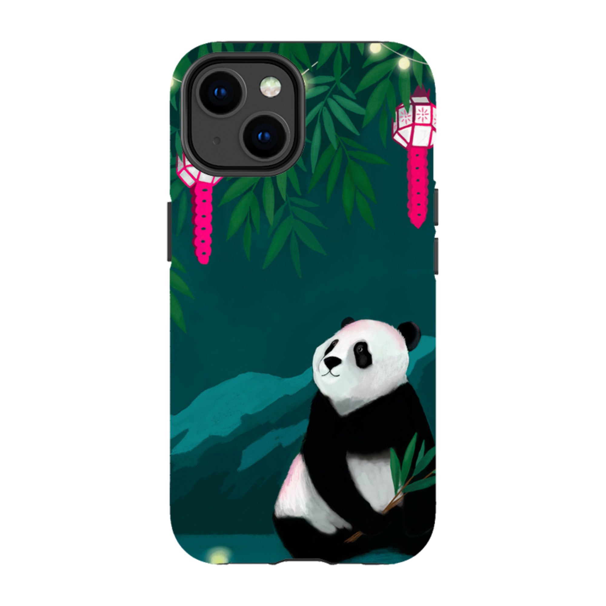 iPhone Tough Case - Panda And Lanterns By Bex Parkin