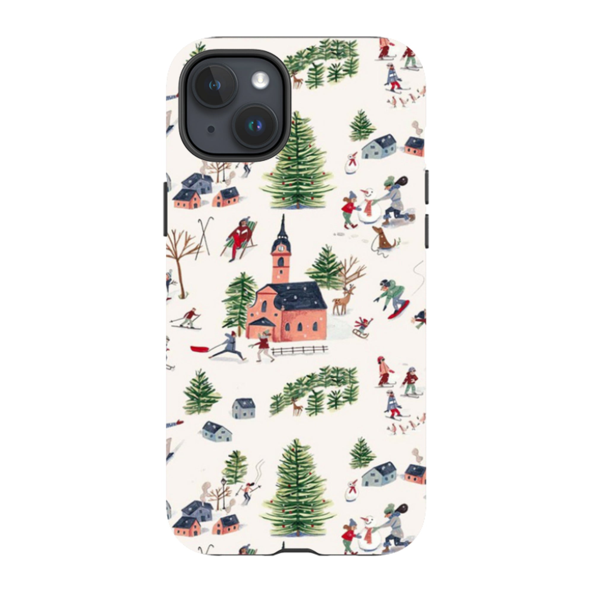 iPhone Tough Case - Skiing By Caroline Bonne Muller