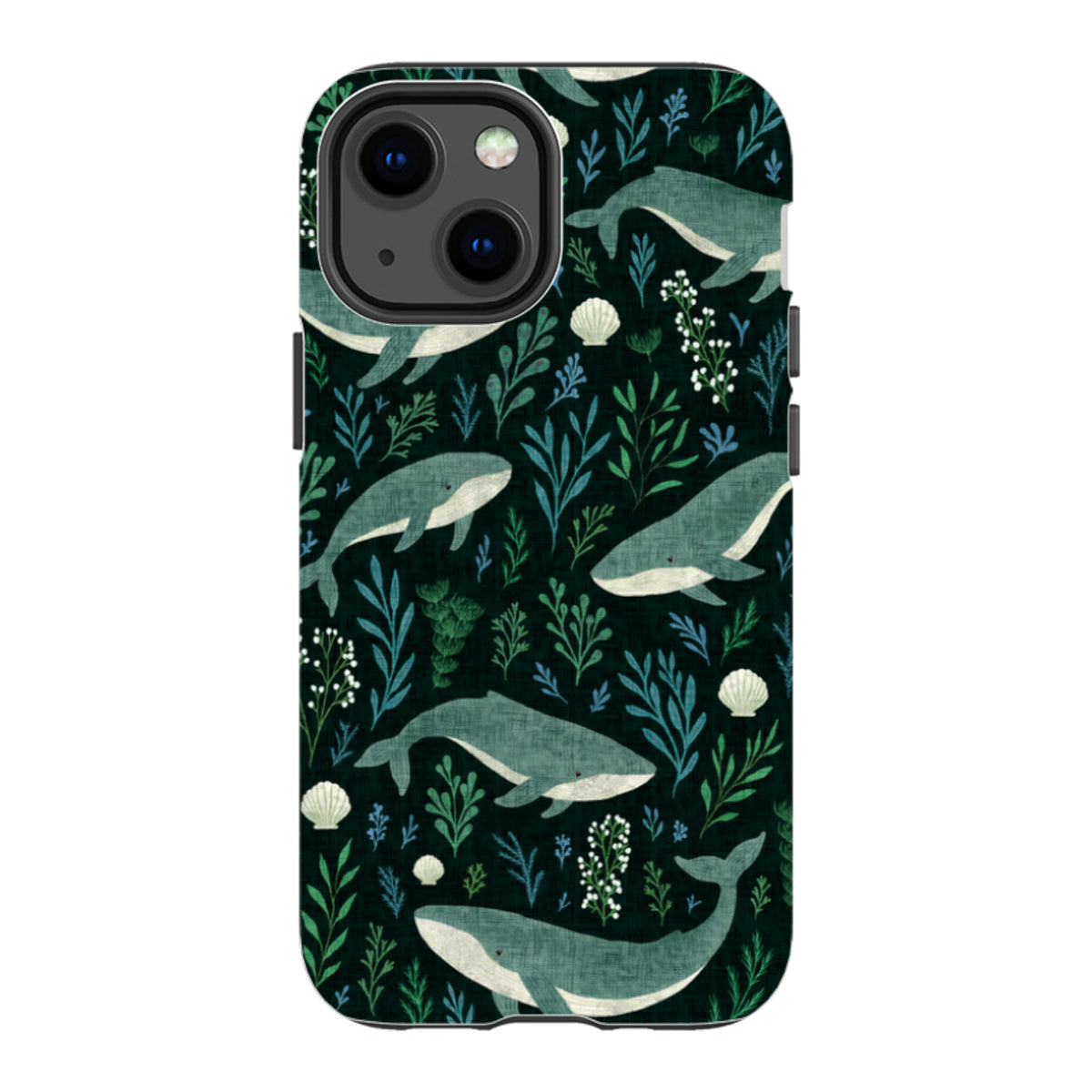 iPhone Tough Case - Whale garden black By Katherine Quinn