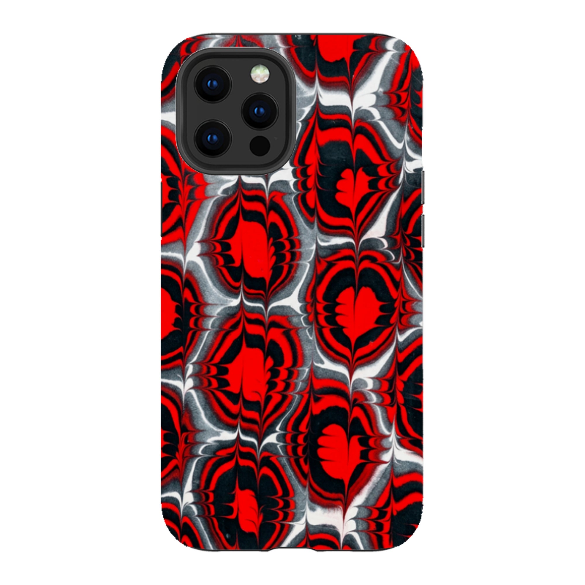 iPhone Tough Case - Red & Black Marble