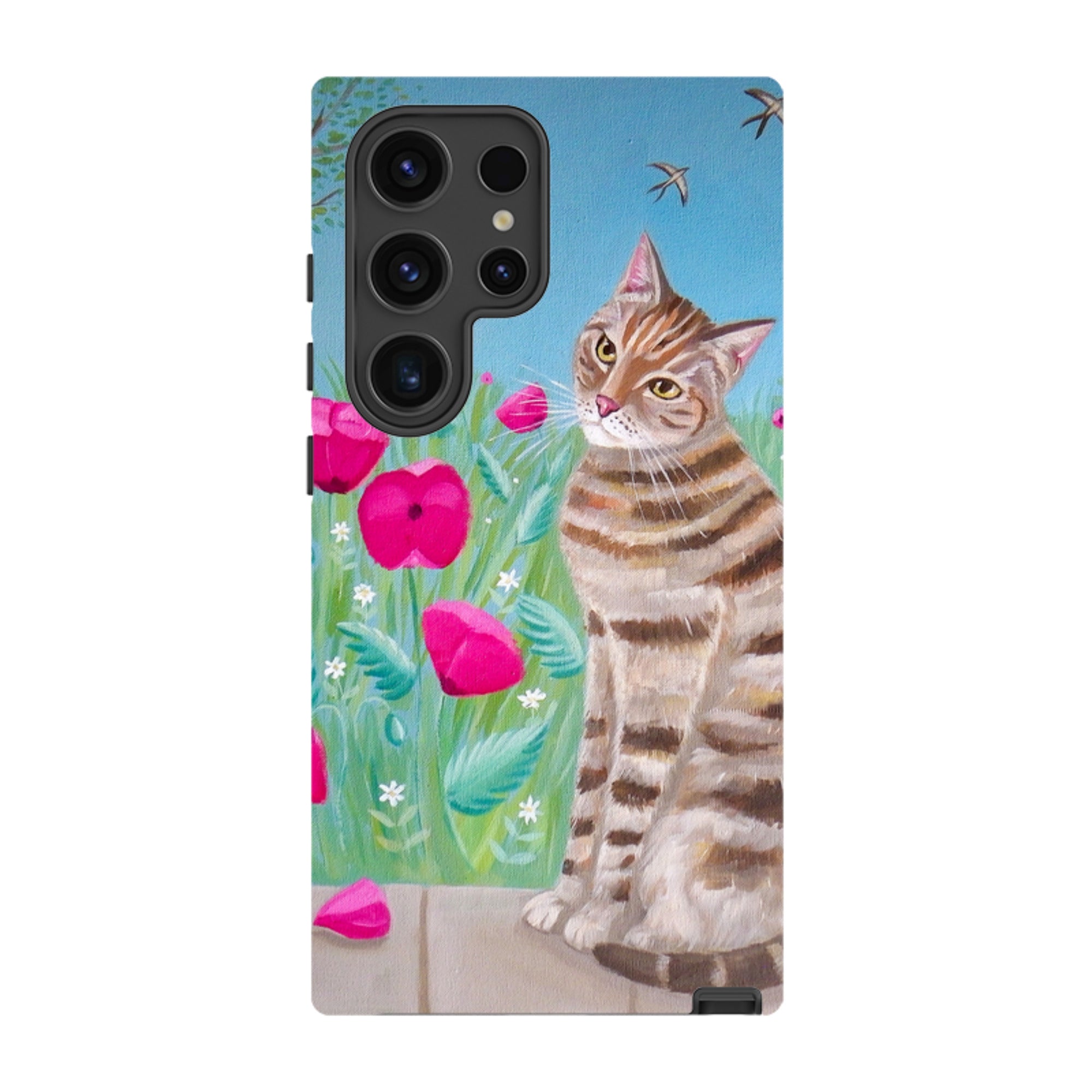 Samsung Tough Case - Cat Floral By Mary Stubberfield