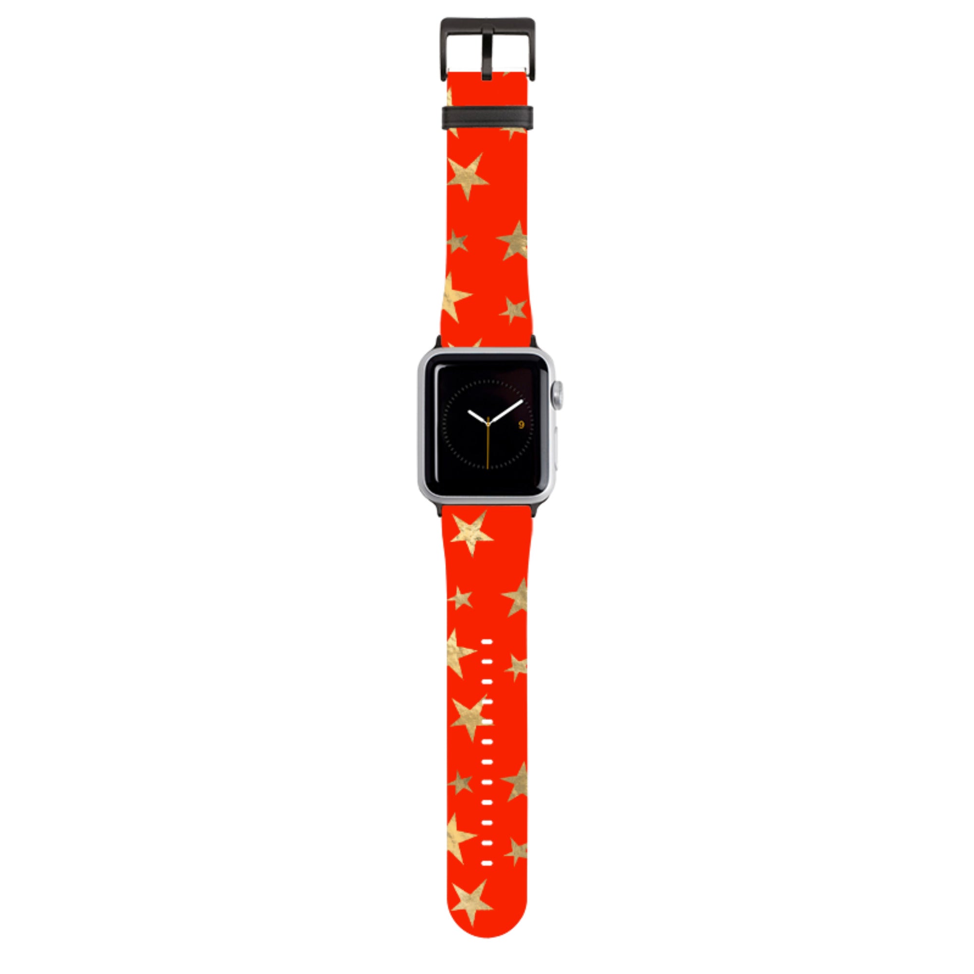 Red and Gold Stars Apple Watch Strap