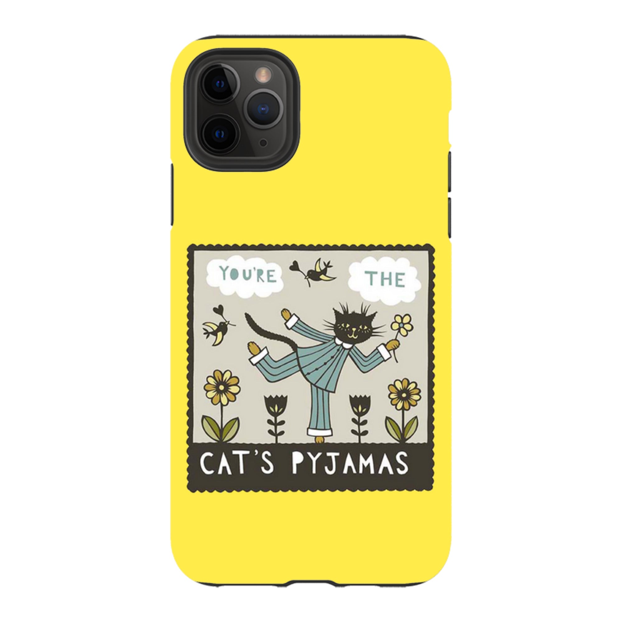iPhone Tough Case - Cats Pyjamas Yellow By Suzy Taylor