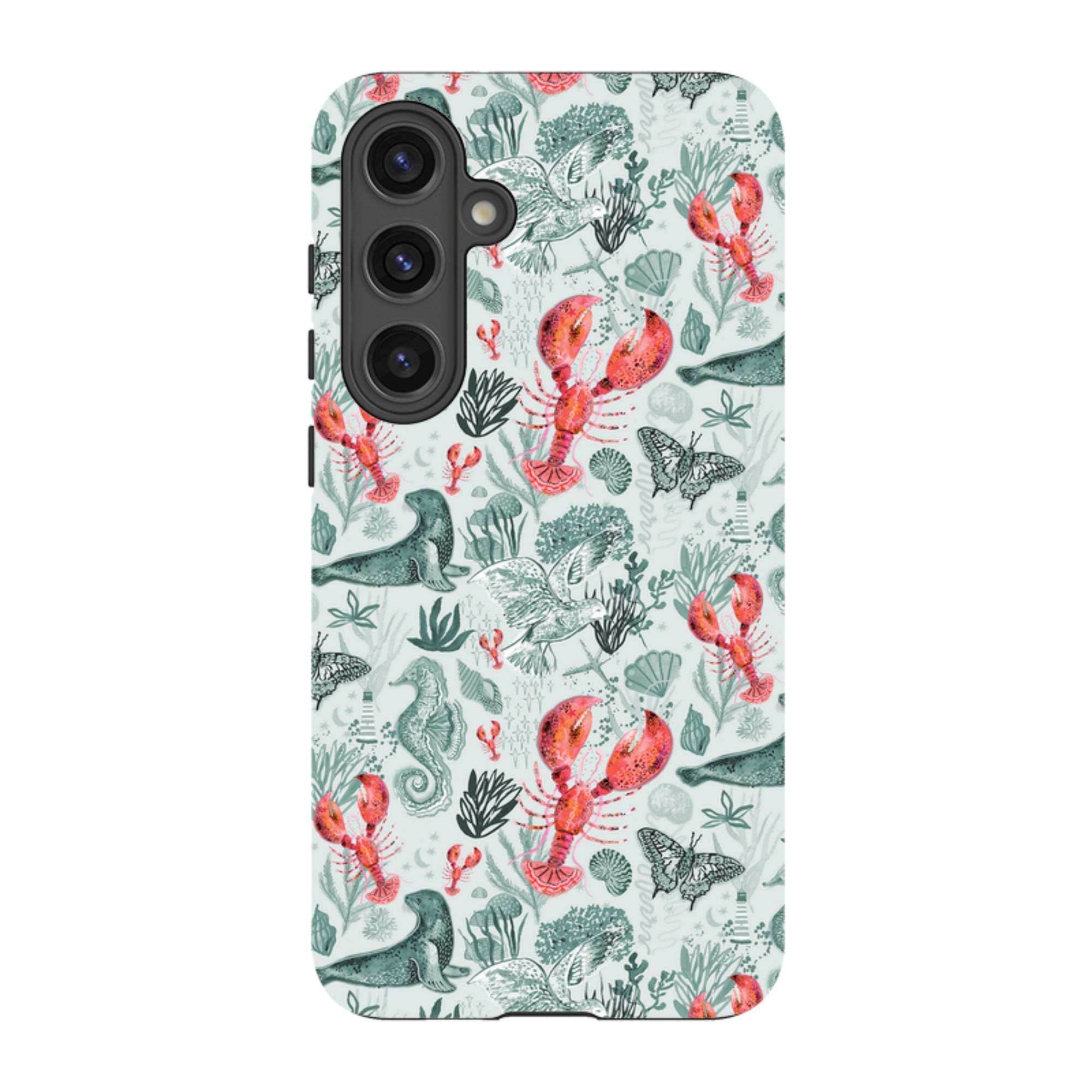 Samsung Tough  Case - Teal Seals and Lovely Lobsters By Emma Frances Grant