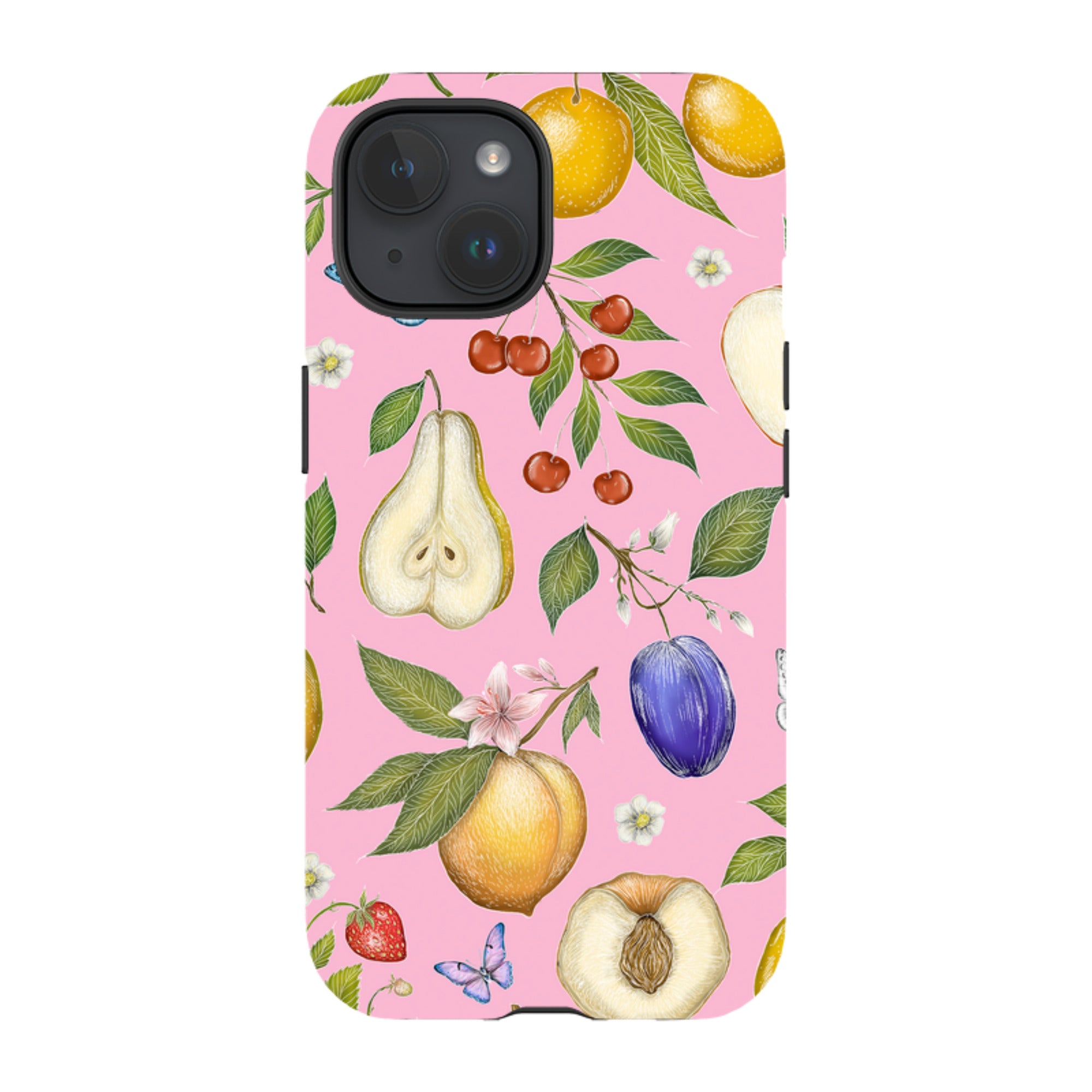 iPhone Tough Case - Pink Fruits By Catherine Rowe