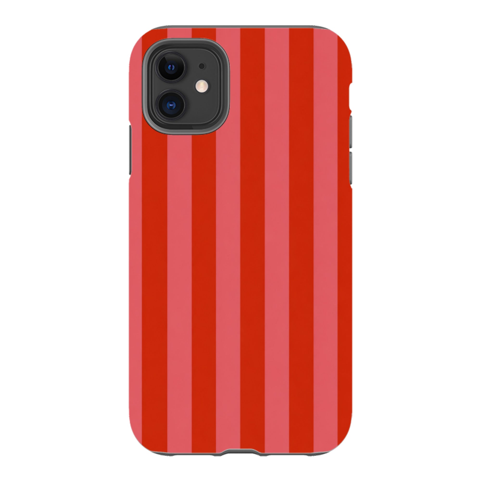iPhone Tough Case - Cherry Red & Pink Stripe