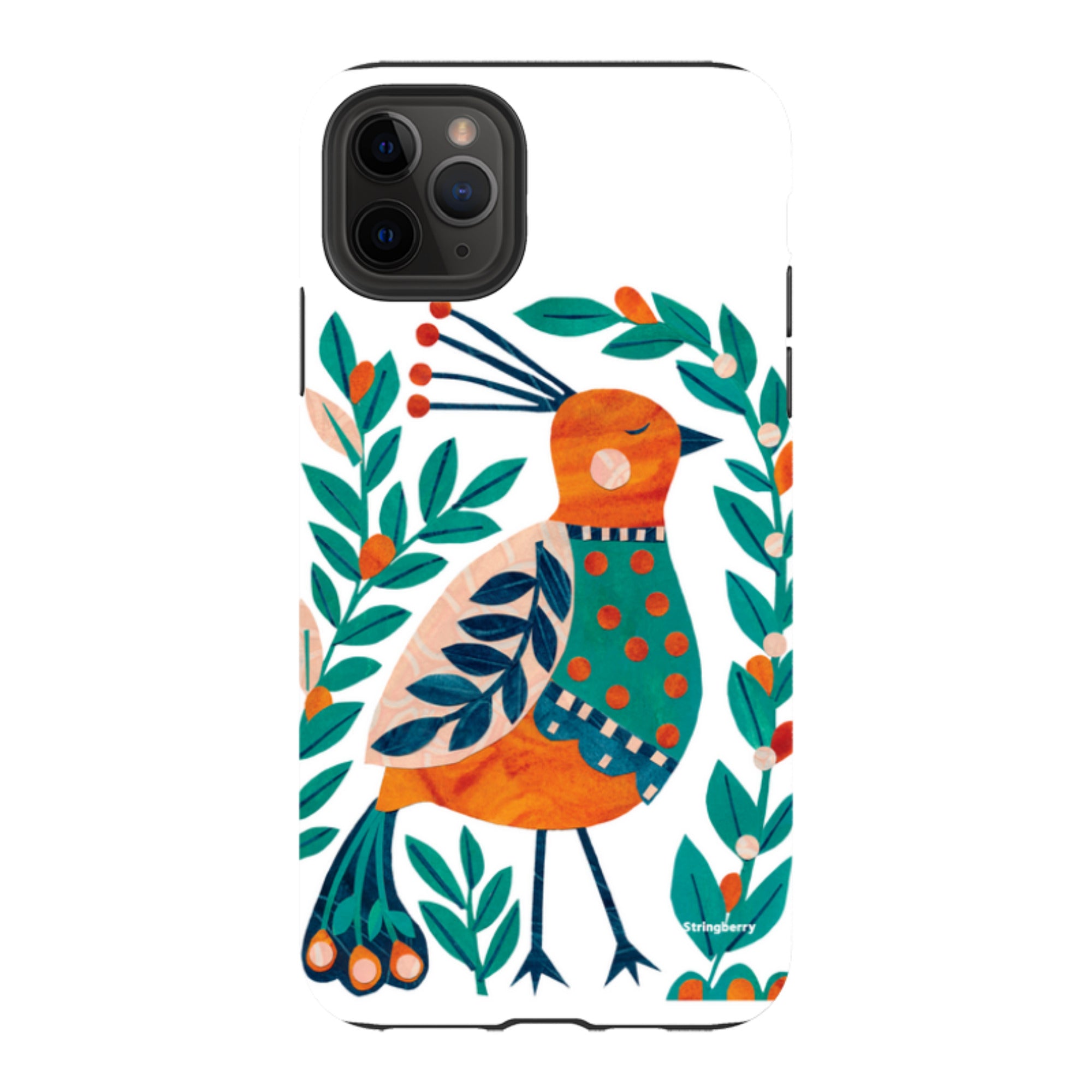 iPhone Tough Case - Folk Peacock By Tracey English