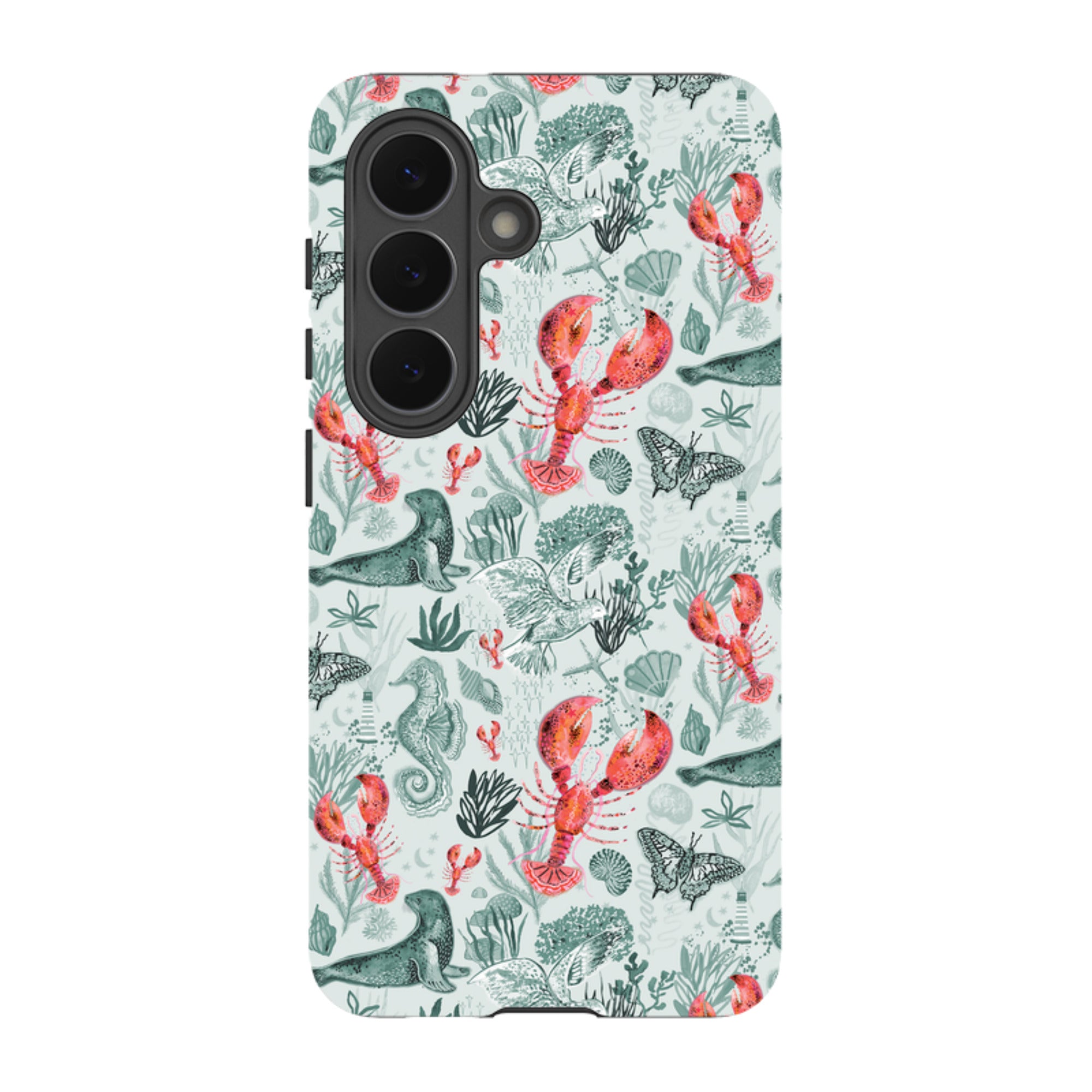 Samsung Tough  Case - Teal Seals and Lovely Lobsters By Emma Frances Grant