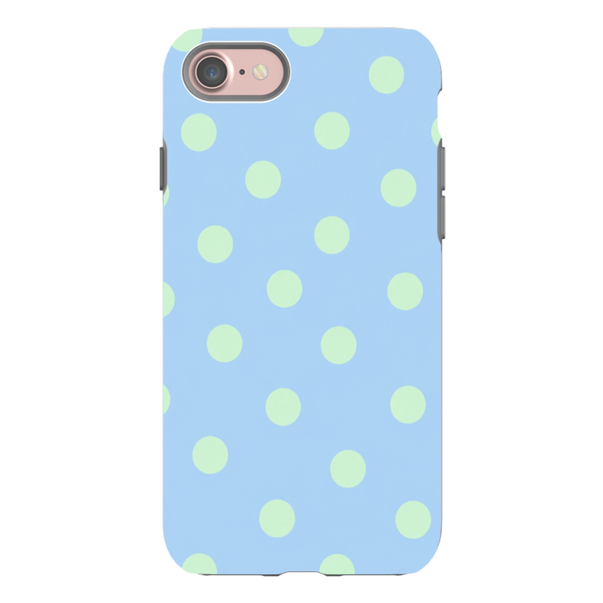 iPhone Tough Case - Sky Blue & Mint Green Polka Dot