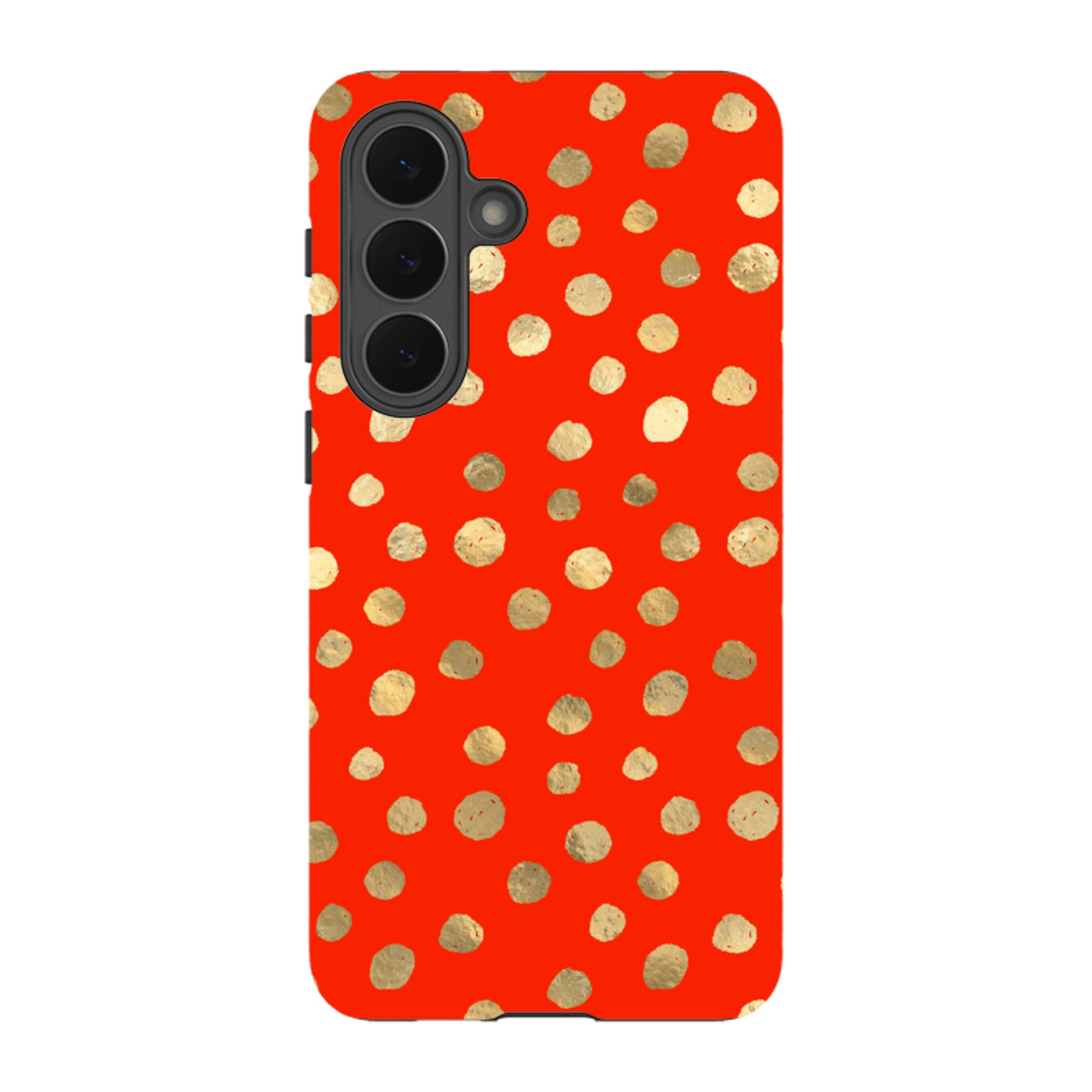 Samsung Tough Case - Red and Golden Dots