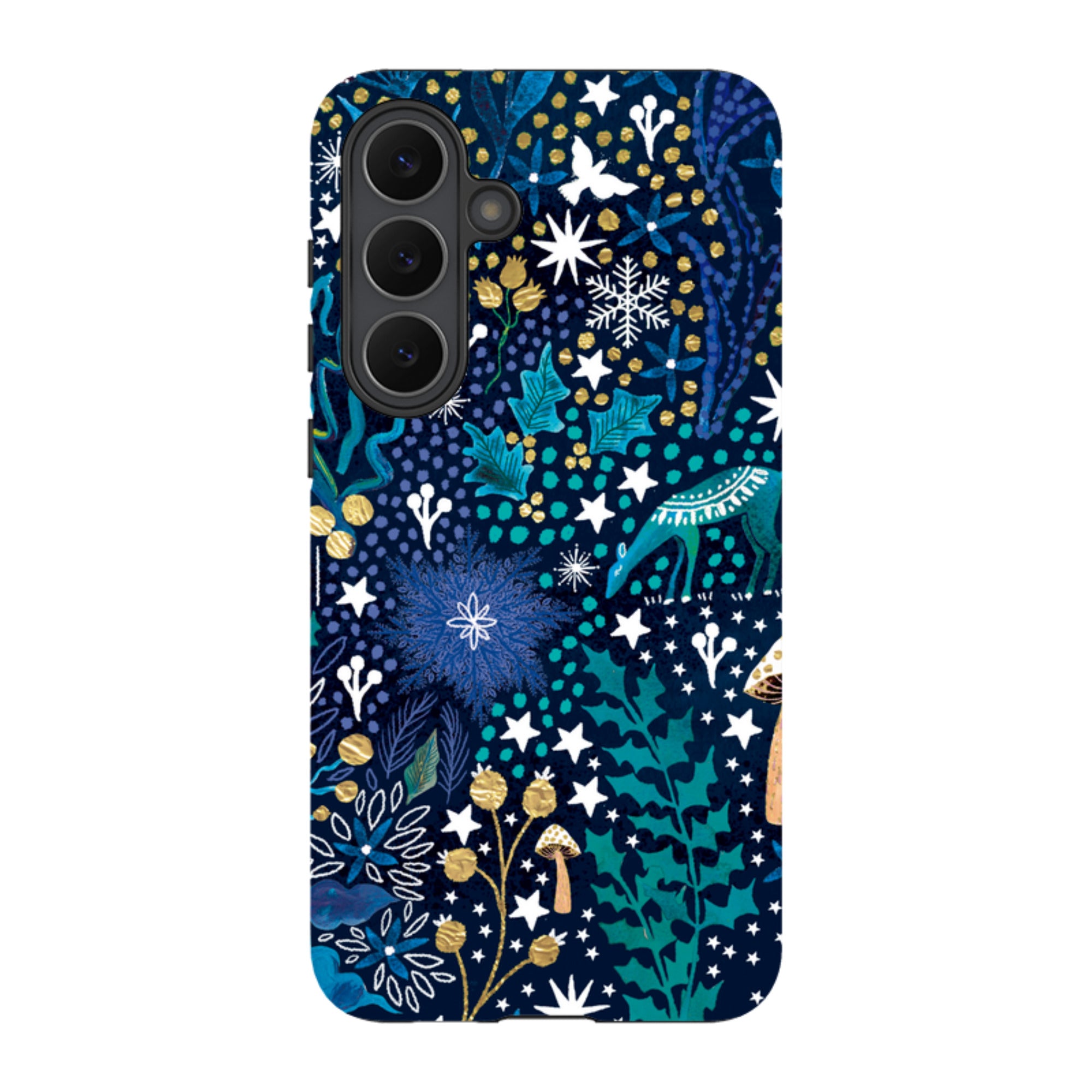 Samsung Tough Case - Winter Flowers Teal By Emma Frances Grant