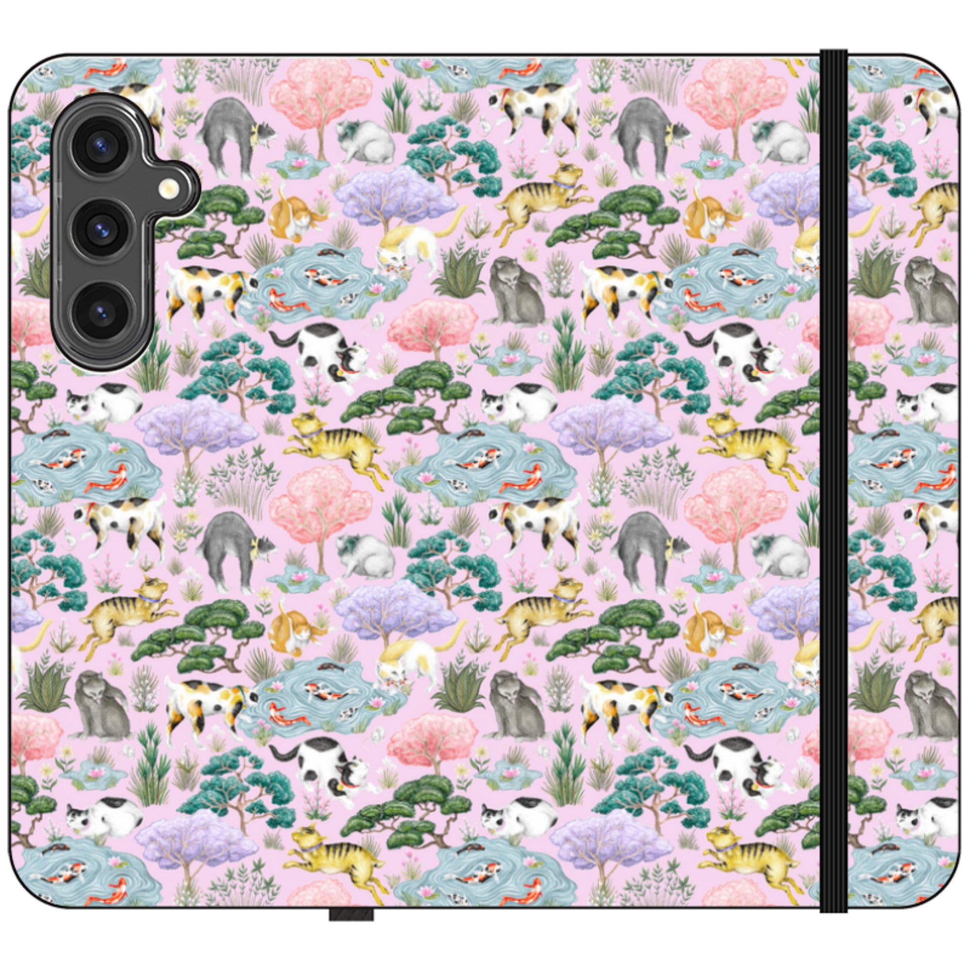 Cat Garden Wallet Case By Catherine Rowe