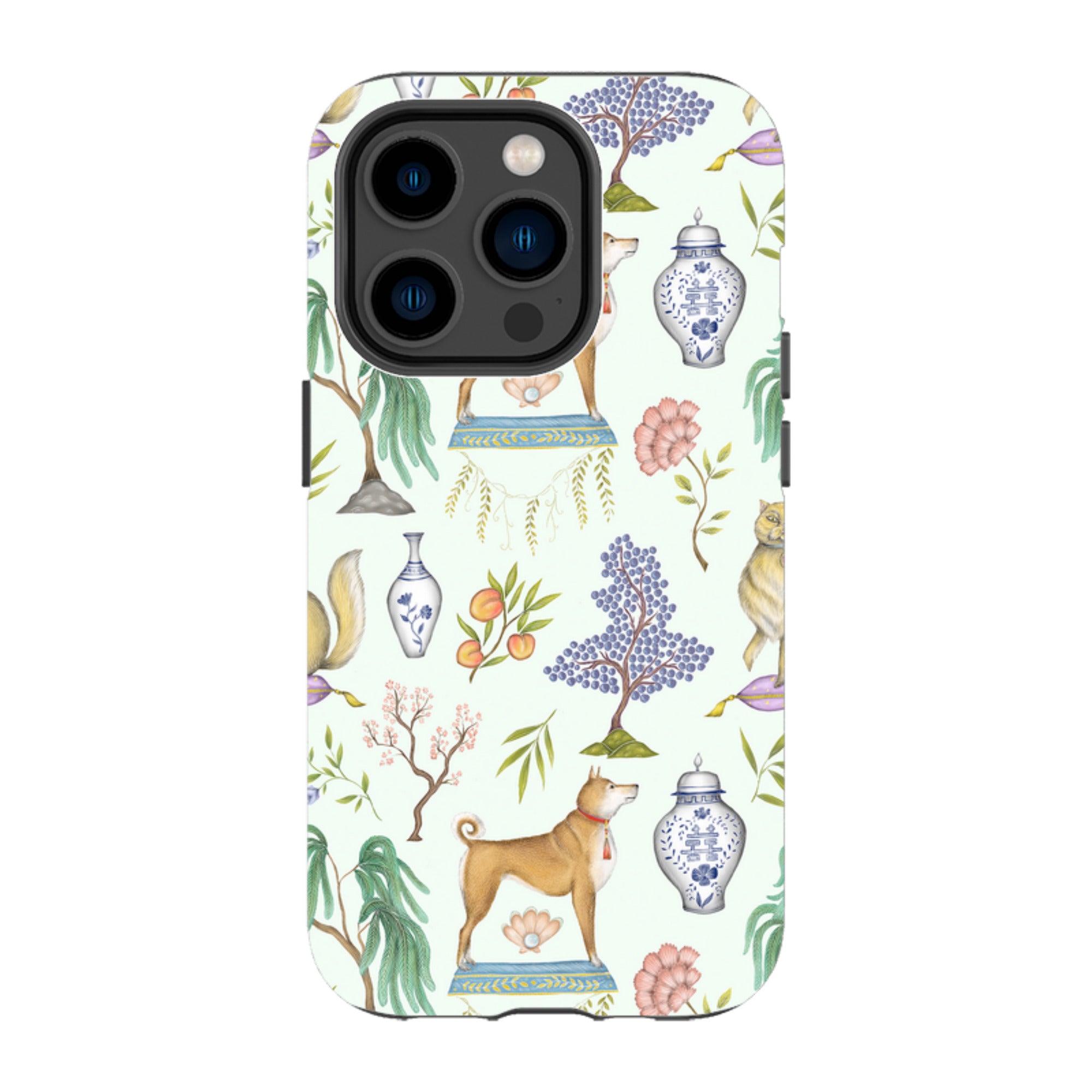 iPhone Tough Case - Chinoiserie Menagerie Green By Catherine Rowe