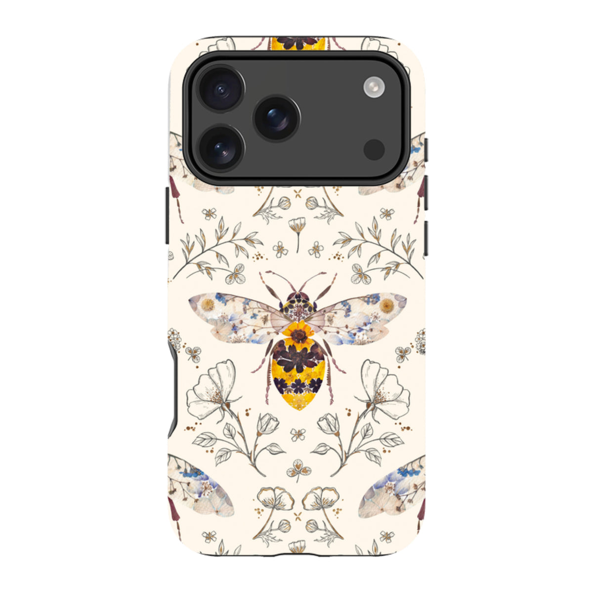 iPhone MagSafe Tough Case - Alabaster Bumble Bee By Helen Ahpornsiri