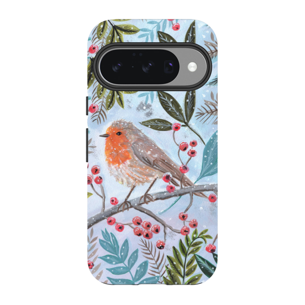 Google Tough Case - Robin With Berries By Mary Stubberfield
