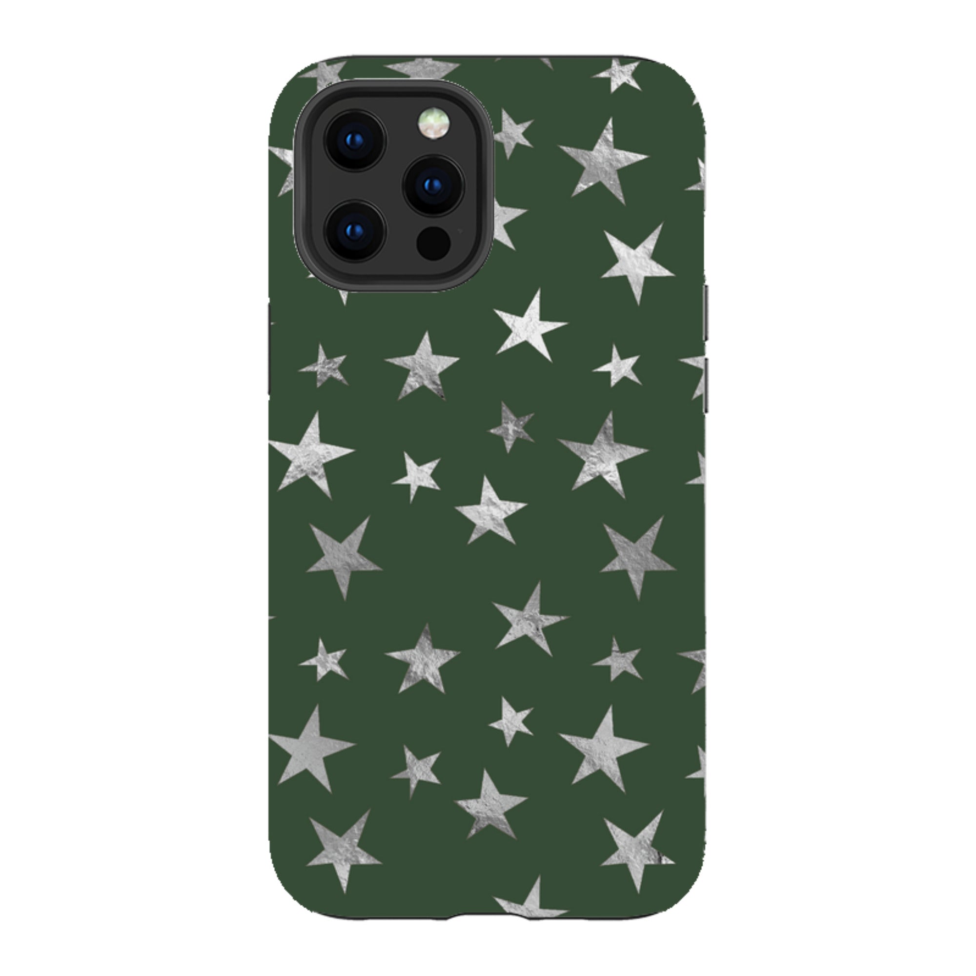 iPhone Tough Case - Green and Silver Stars