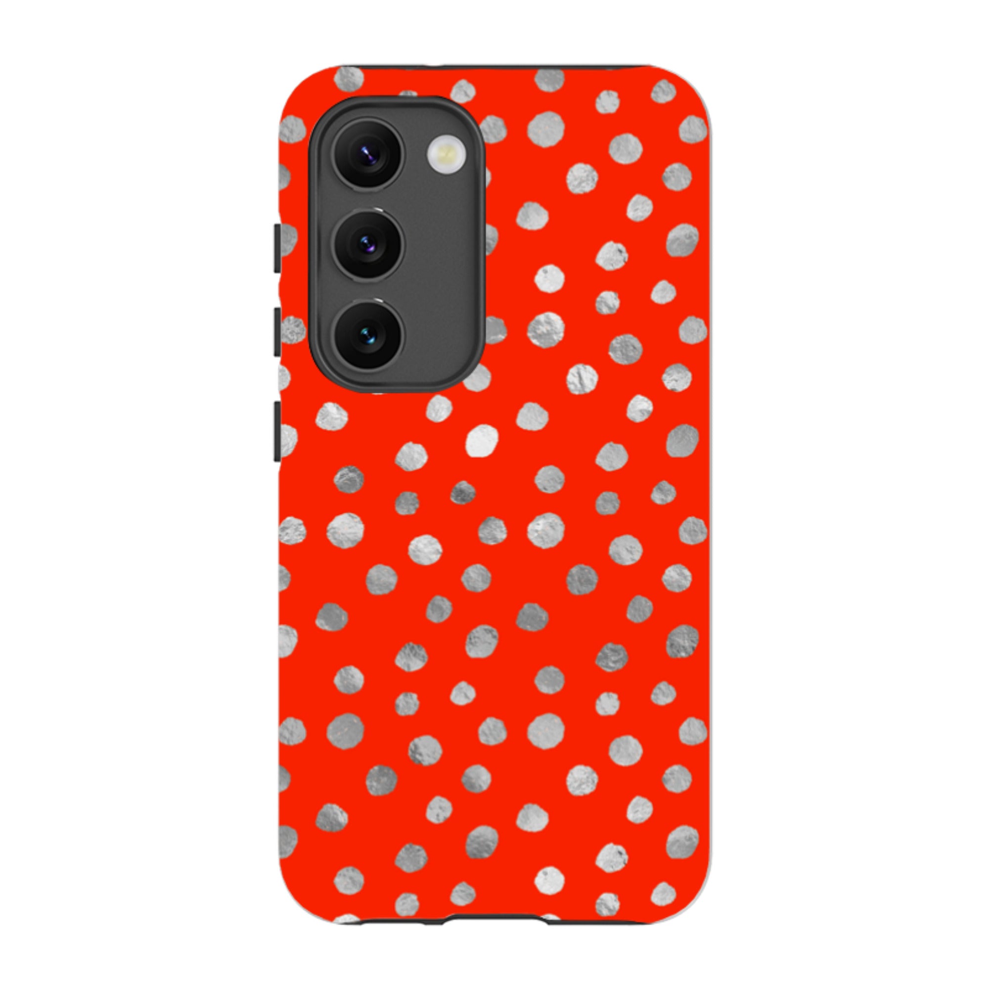 Samsung Tough Case - Red and Silver Dots