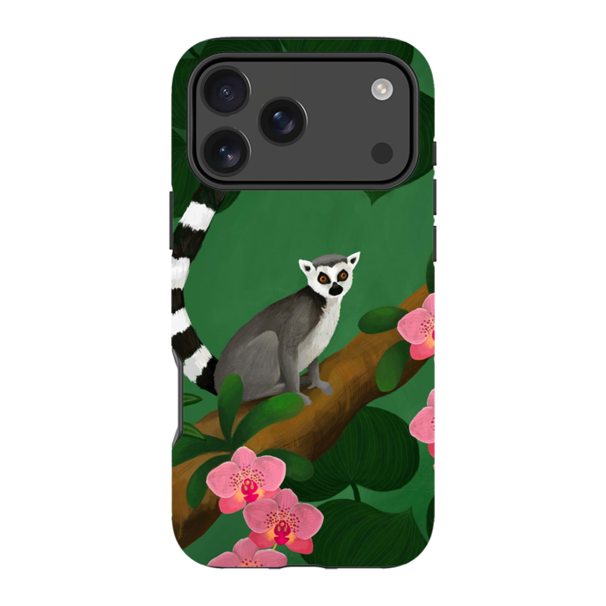 iPhone Tough Case - Lemur And Orchids By Bex Parkin