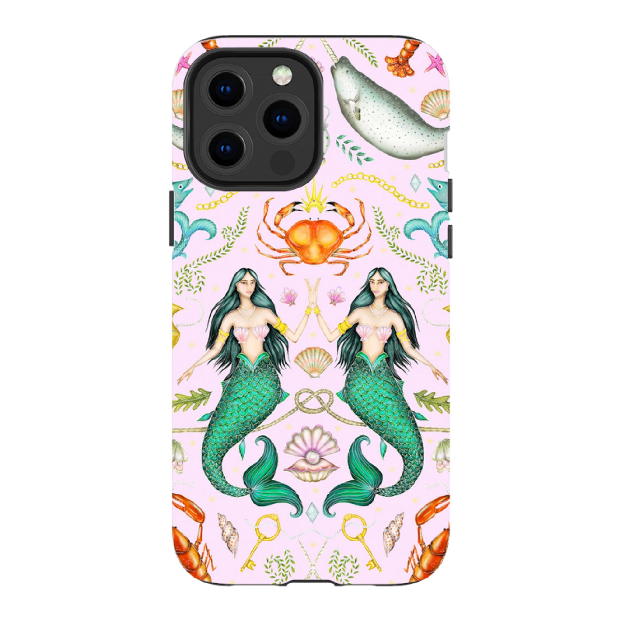 iPhone MagSafe Tough Case - Tritons Treasure Pink By Catherine Rowe