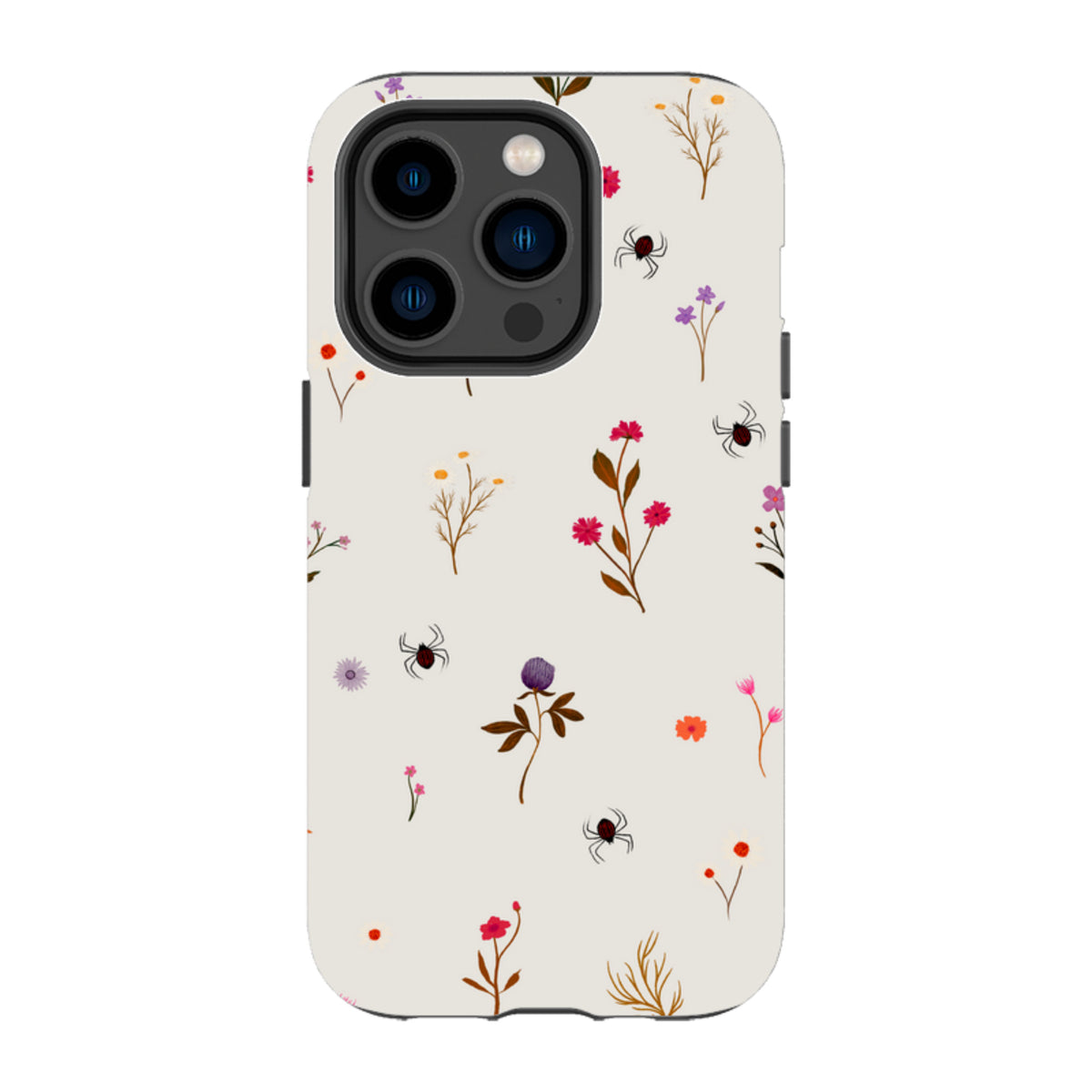 iPhone Tough Case - Florals and Spiders - Stone By Katherine Quinn