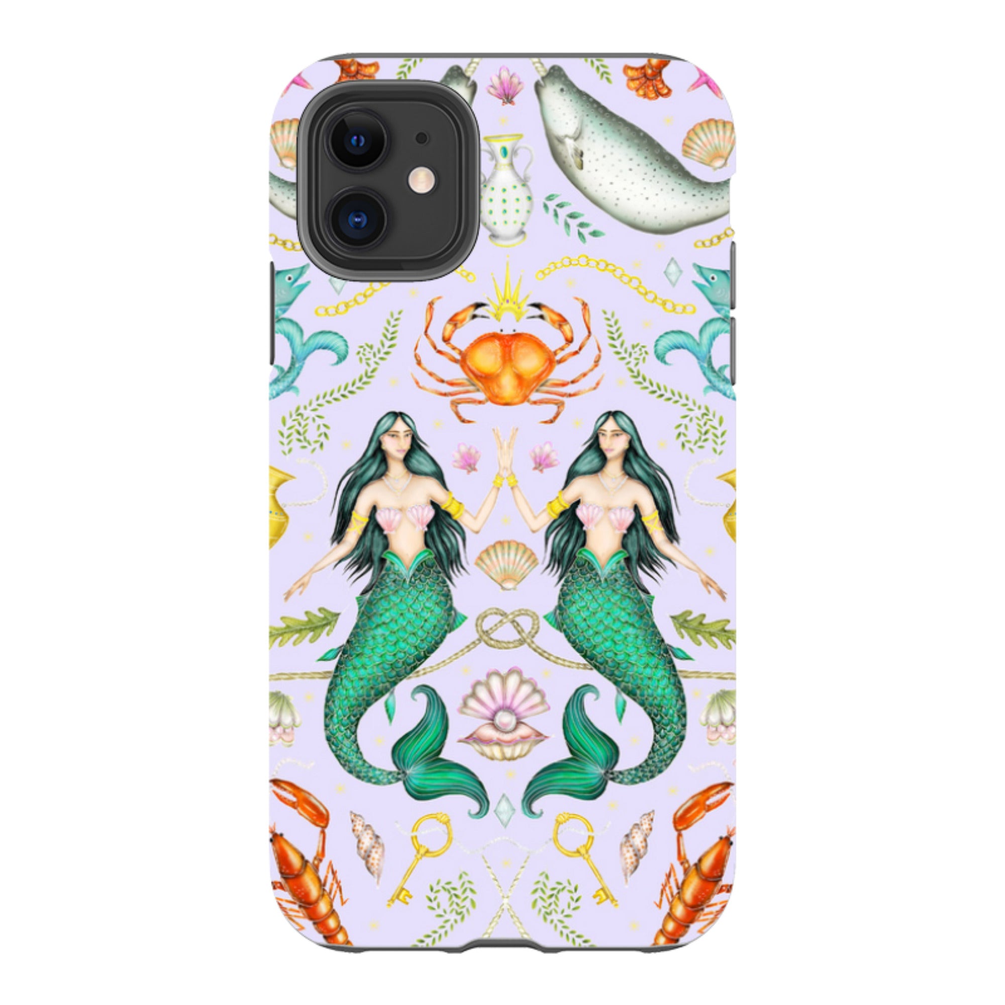 iPhone Tough Case - Tritons Treasure Lilac By Catherine Rowe