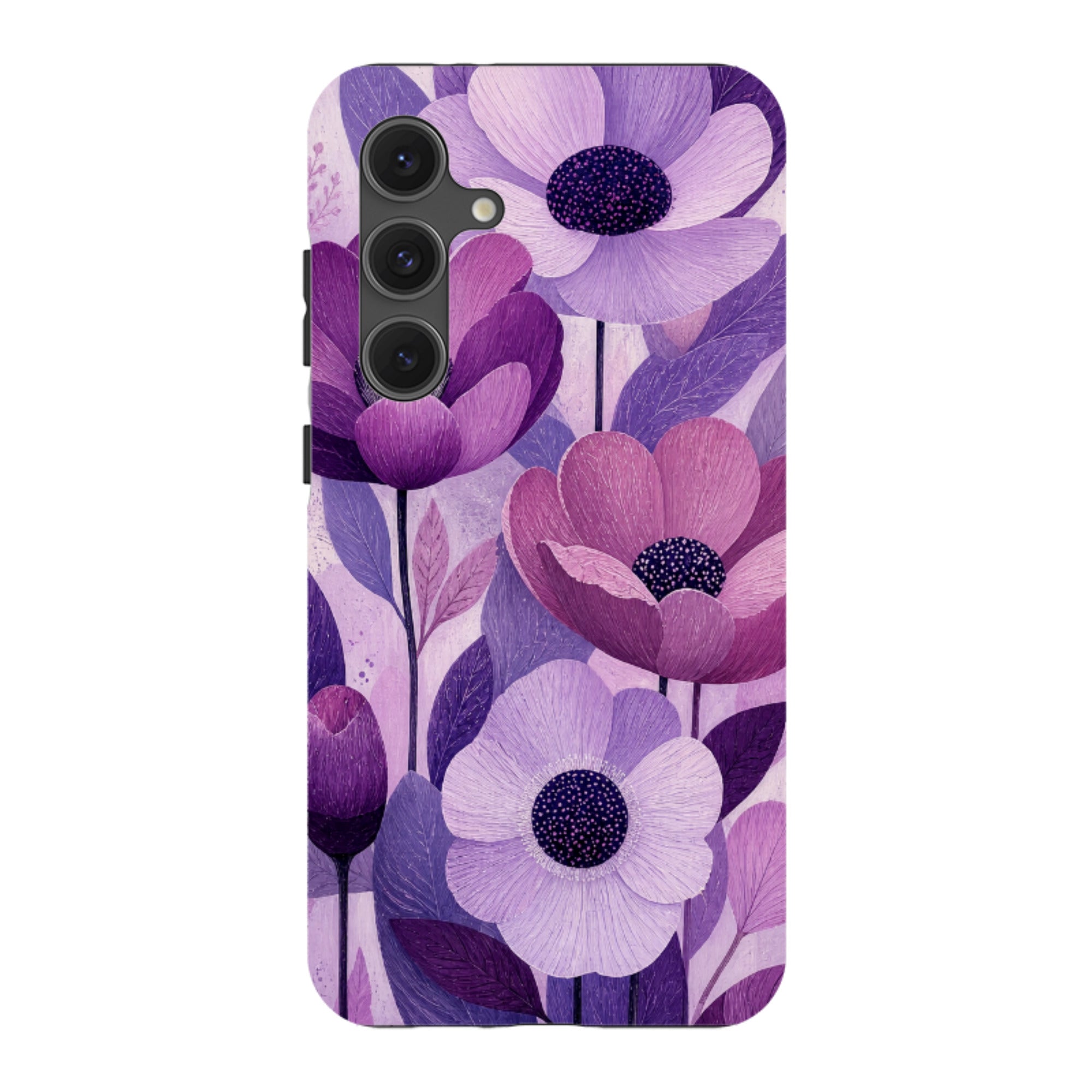 Samsung Tough Case - Purple Woodgrain Floral