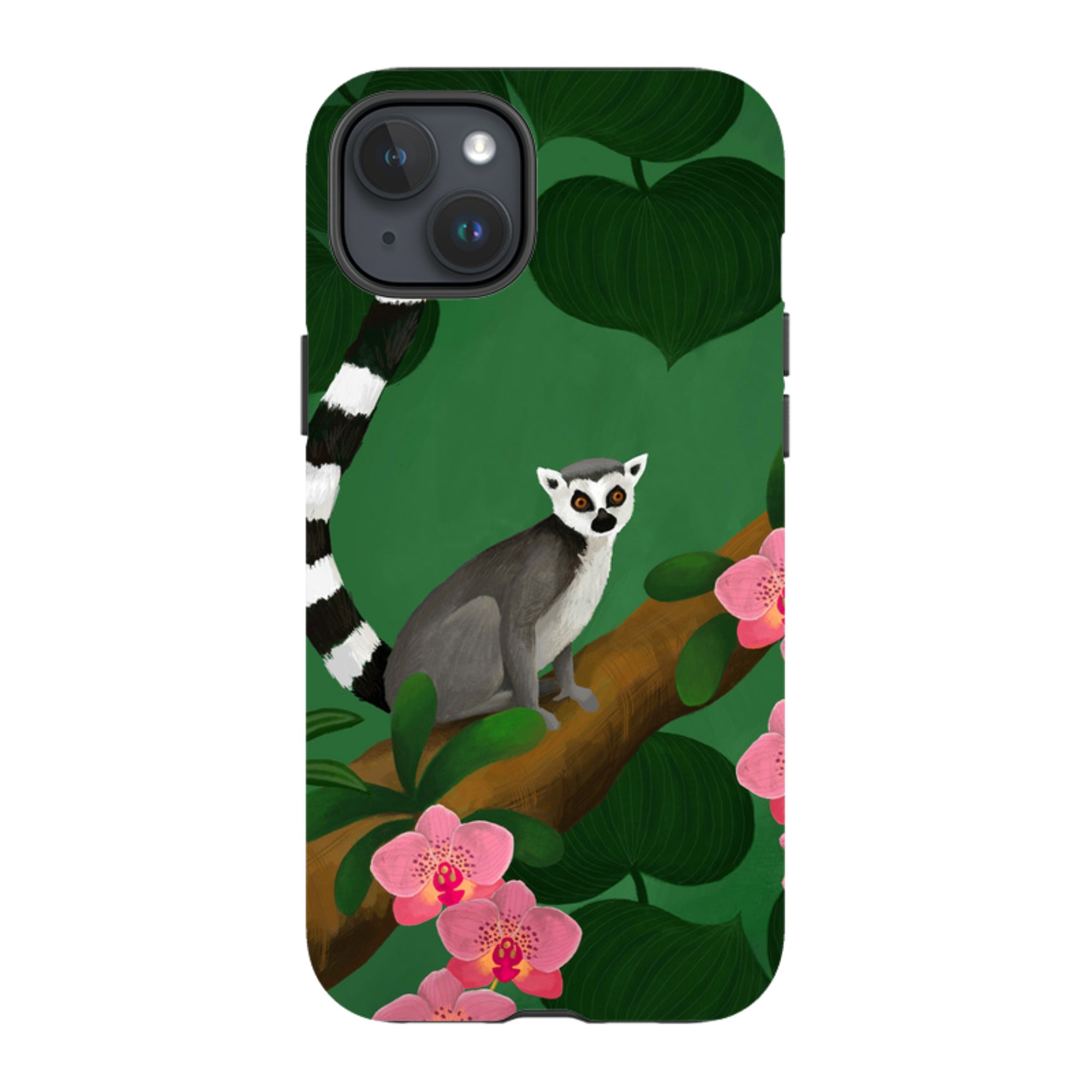 iPhone Tough Case - Lemur And Orchids By Bex Parkin