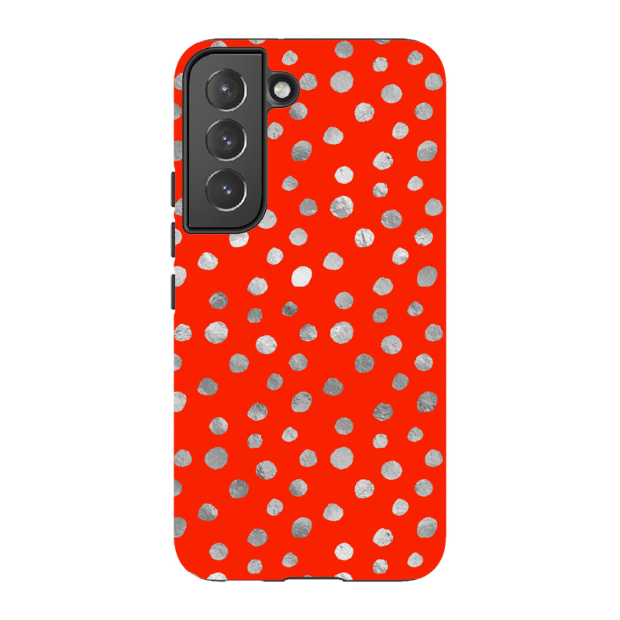 Samsung Tough Case - Red and Silver Dots