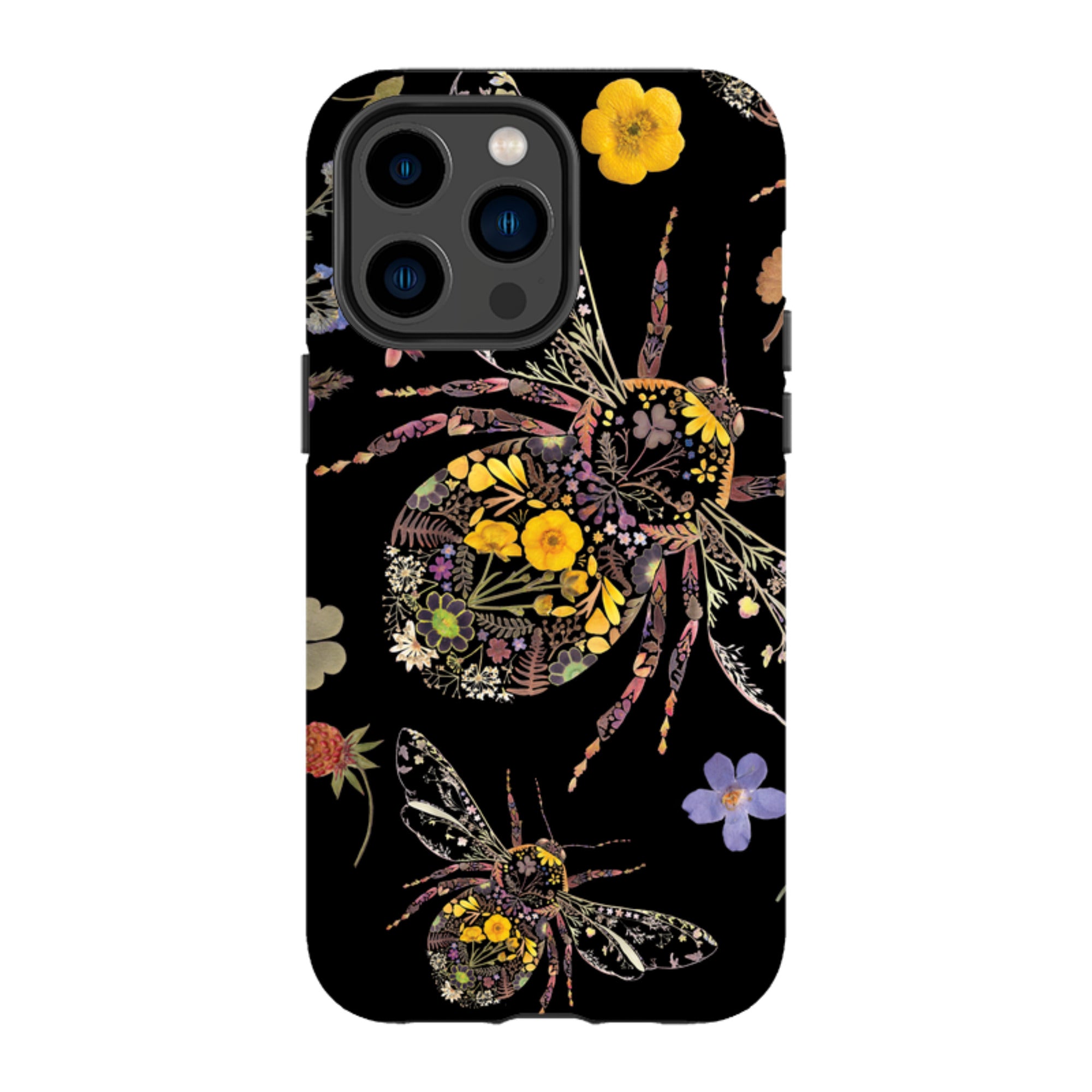 iPhone MagSafe Tough Case -  Floral Bumble Bees By Helen Ahpornsiri