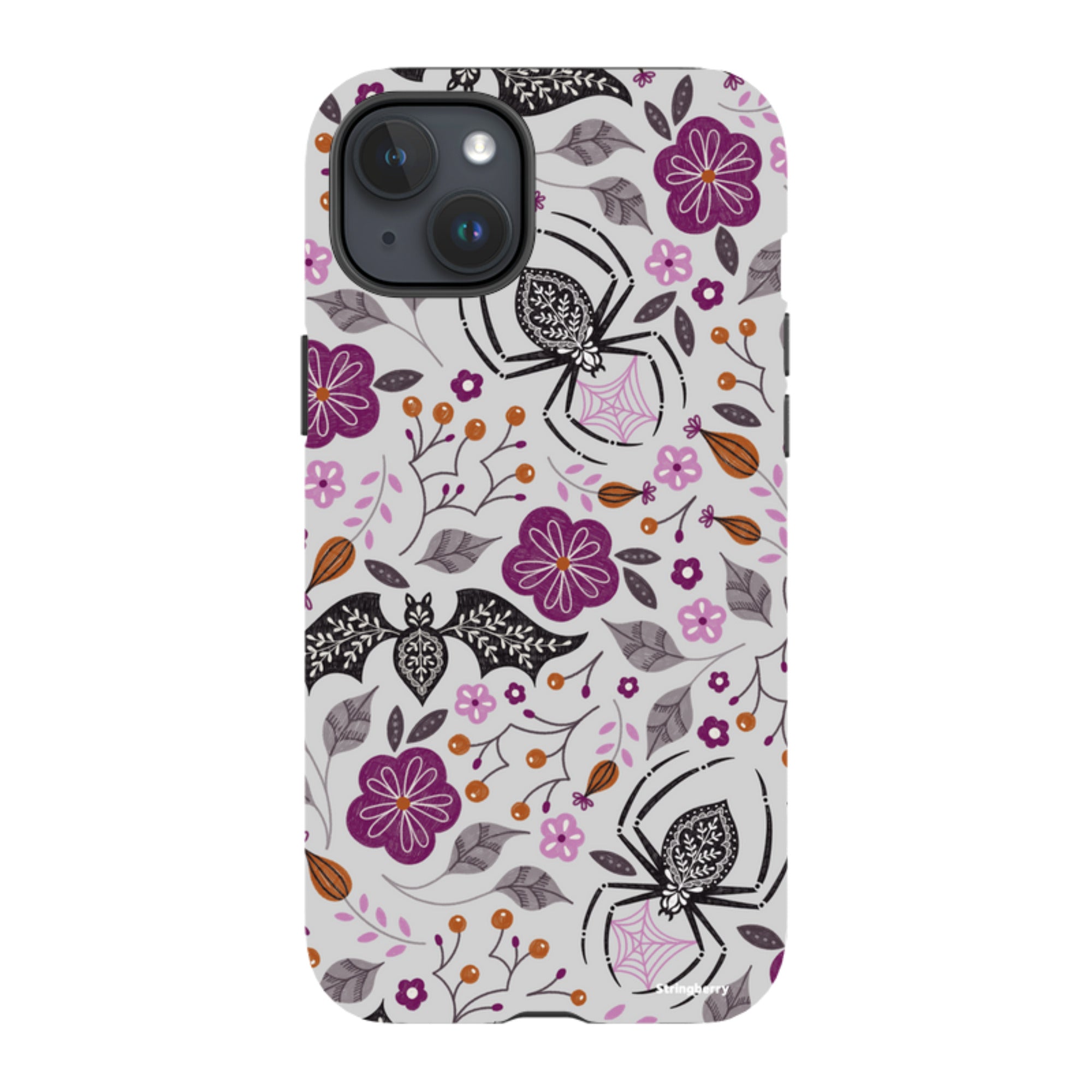 iPhone Tough Case - SpiderBat Grey By Jenny Zemanek