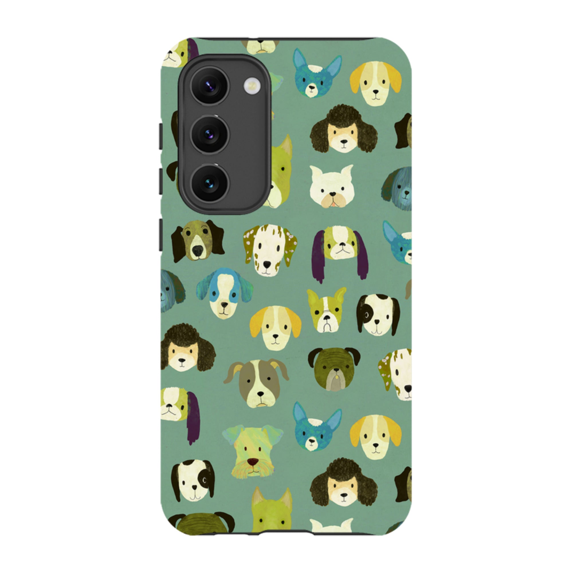 Samsung Tough Case - Dog Heads Green By Katherine Quinn