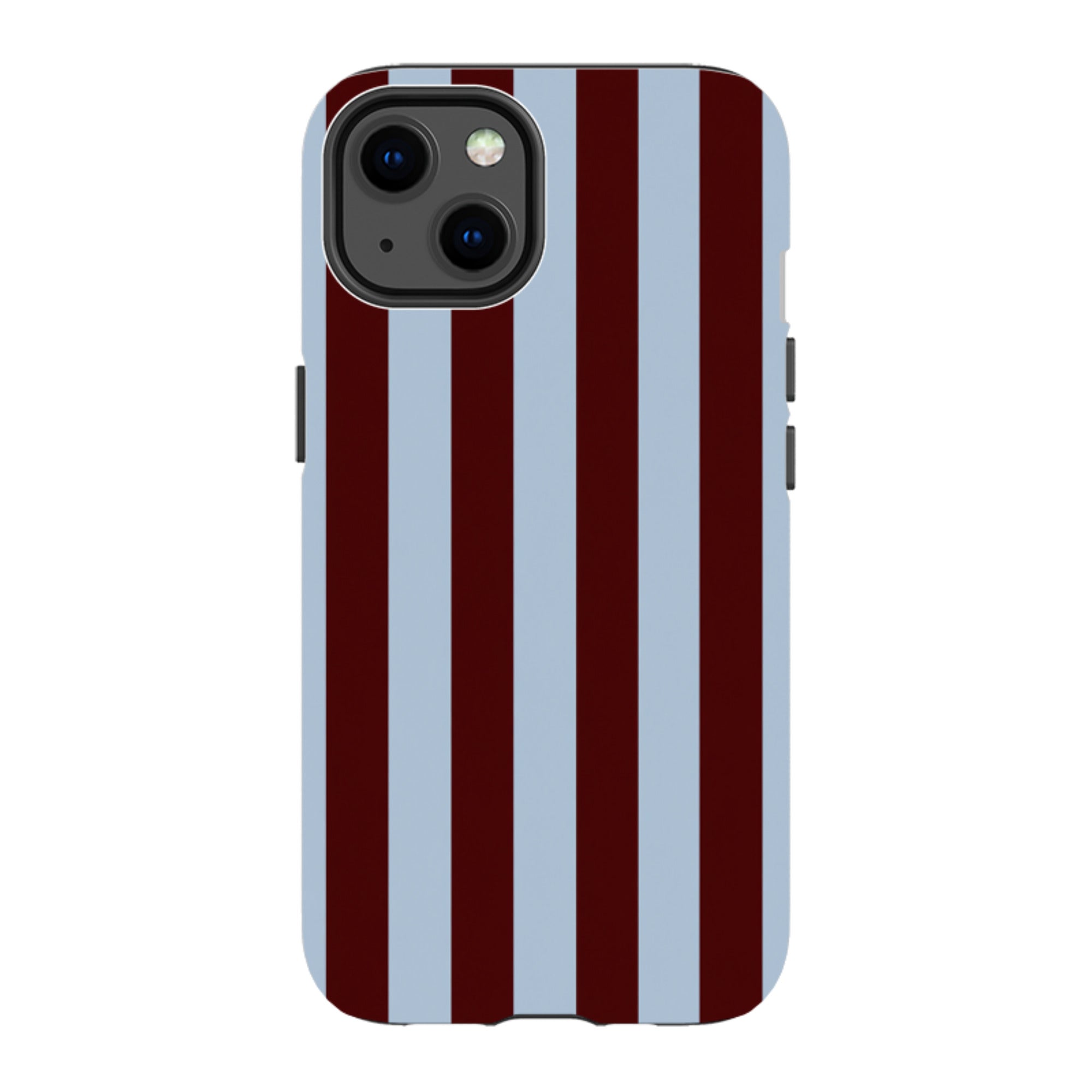 iPhone Tough Case - Claret & Sky Blue Stripe
