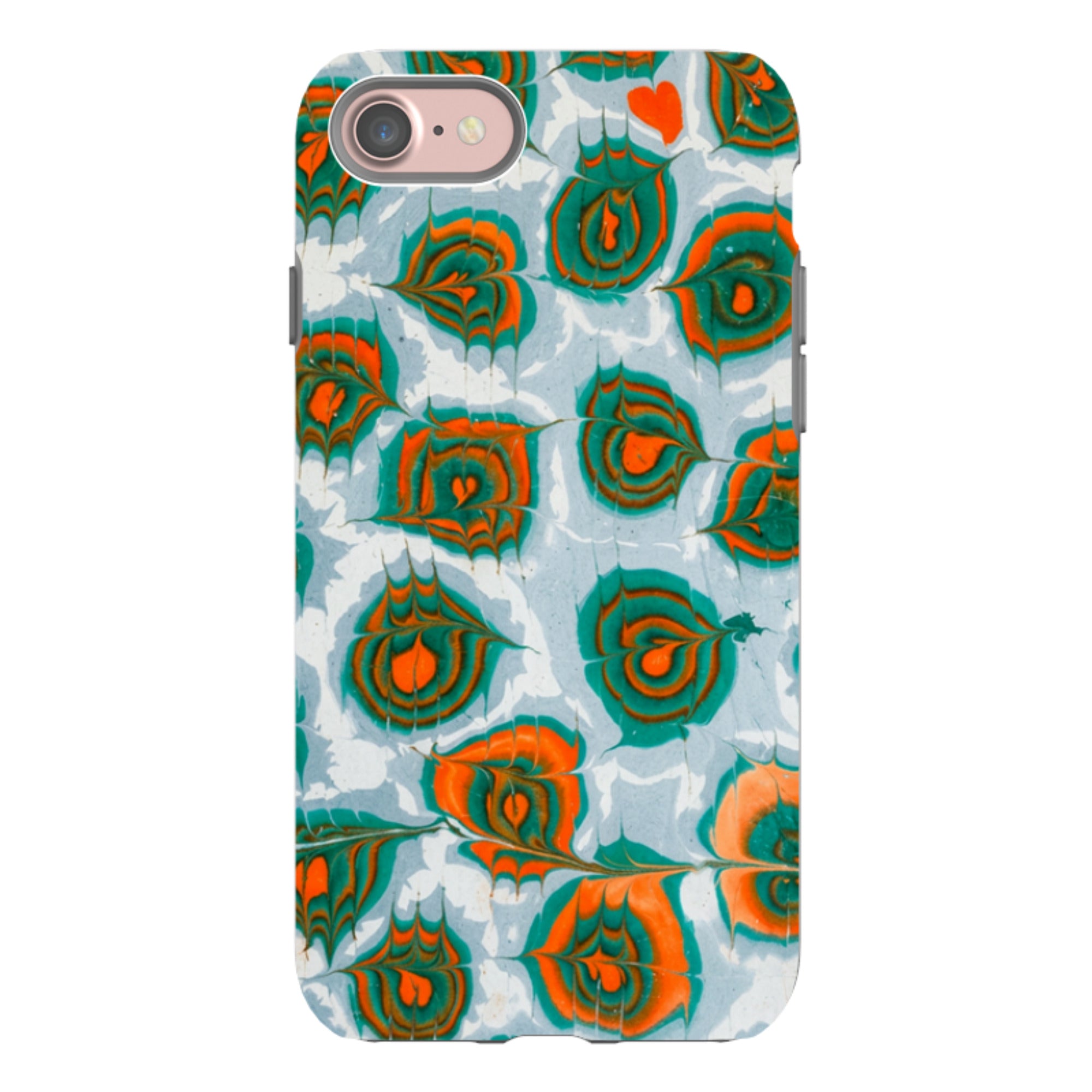 iPhone Tough Case - Teal & Orange Marble