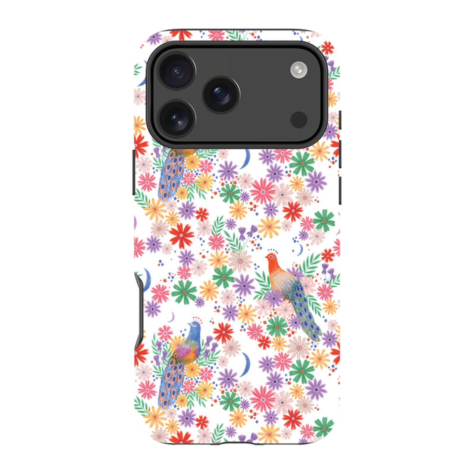 iPhone Tough Case - Peacock Pattern White By Lee Foster Wilson
