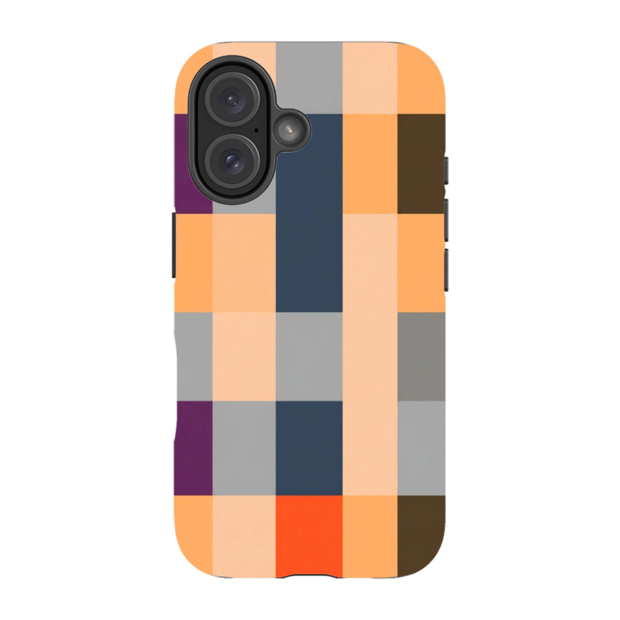 iPhone Tough Case - Orange and Purple Plaid